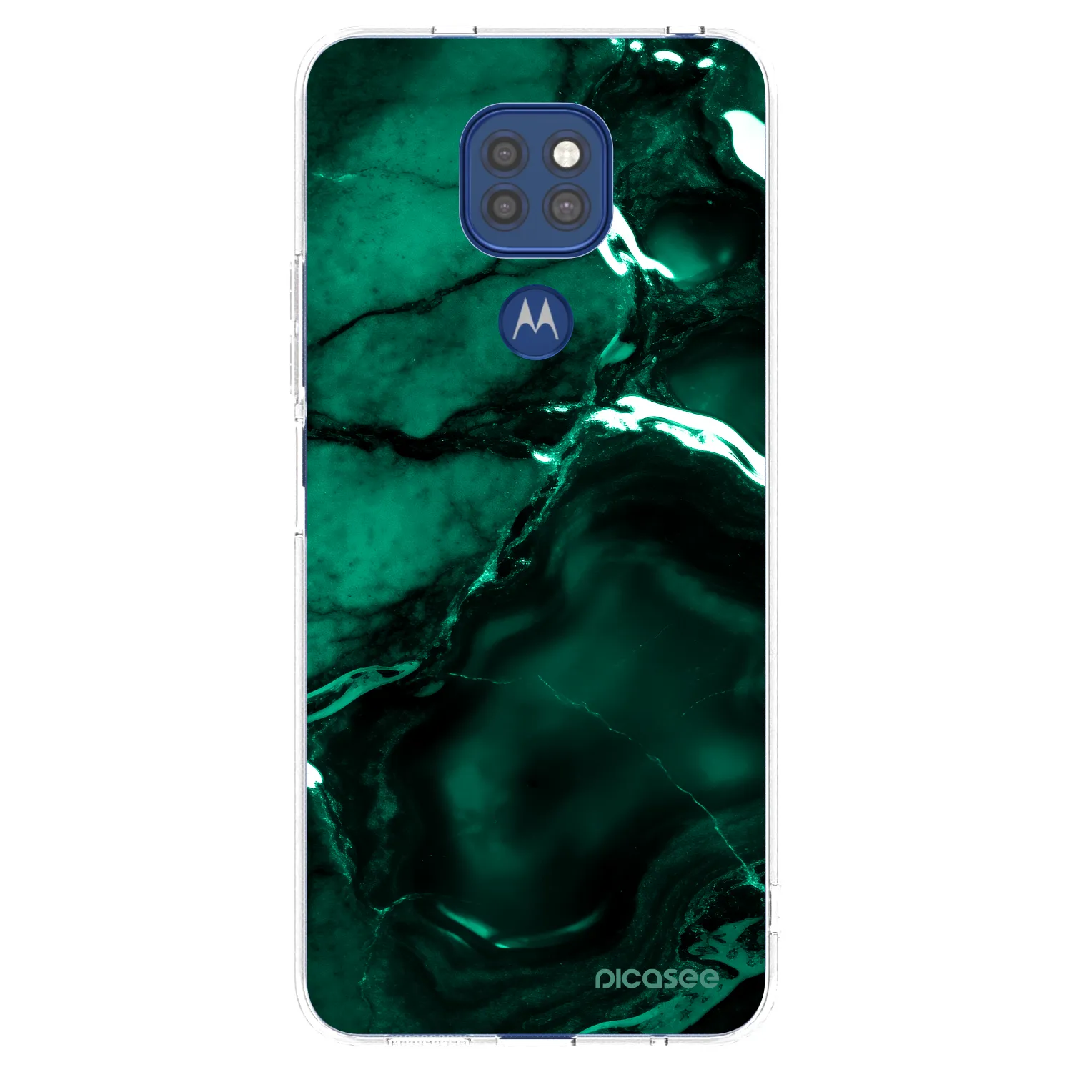 Picasee silikonska prozirna maskica za Motorola Moto G9 Play - Dark emerald