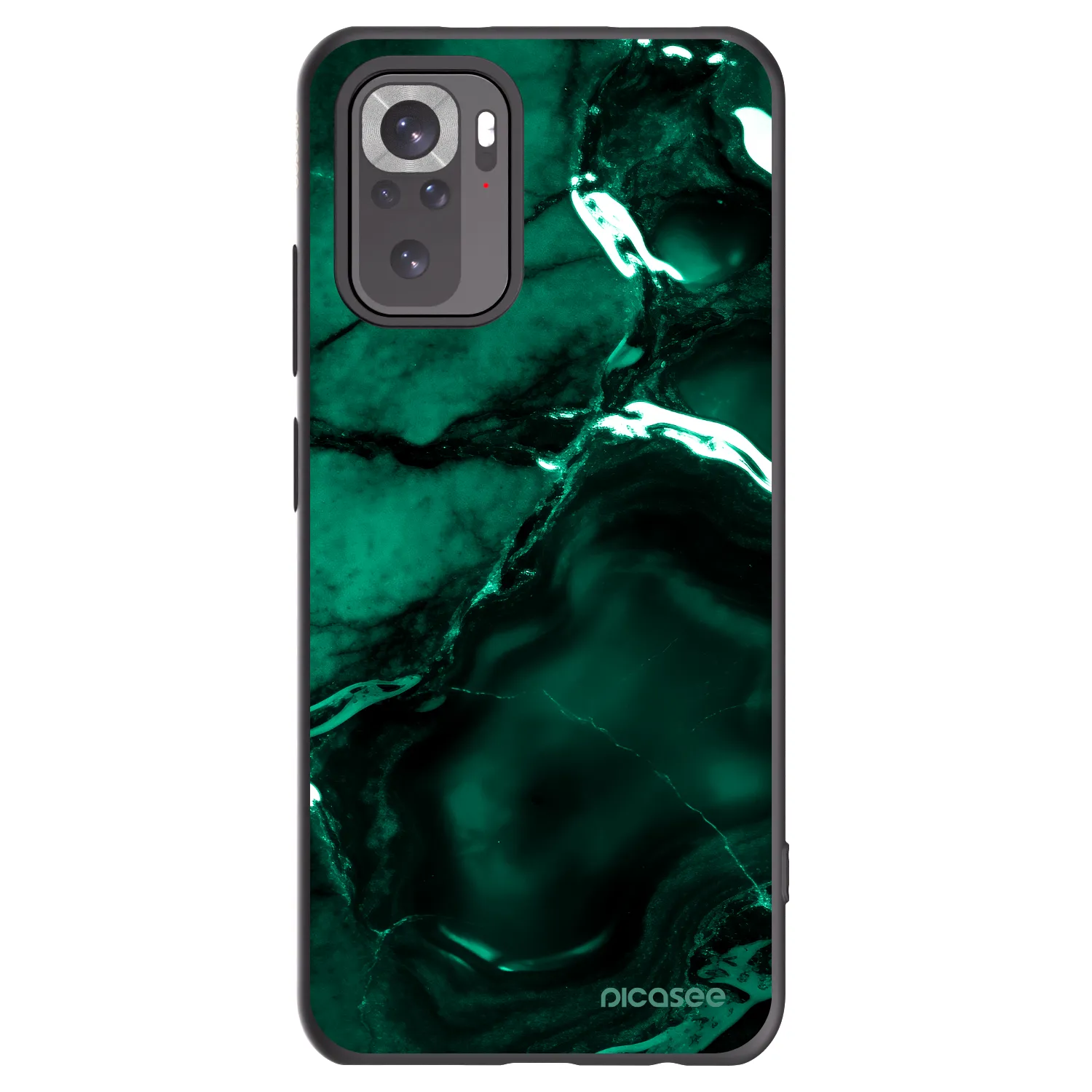 Picasee crna silikonska maskica za Xiaomi Redmi Note 10 - Dark emerald
