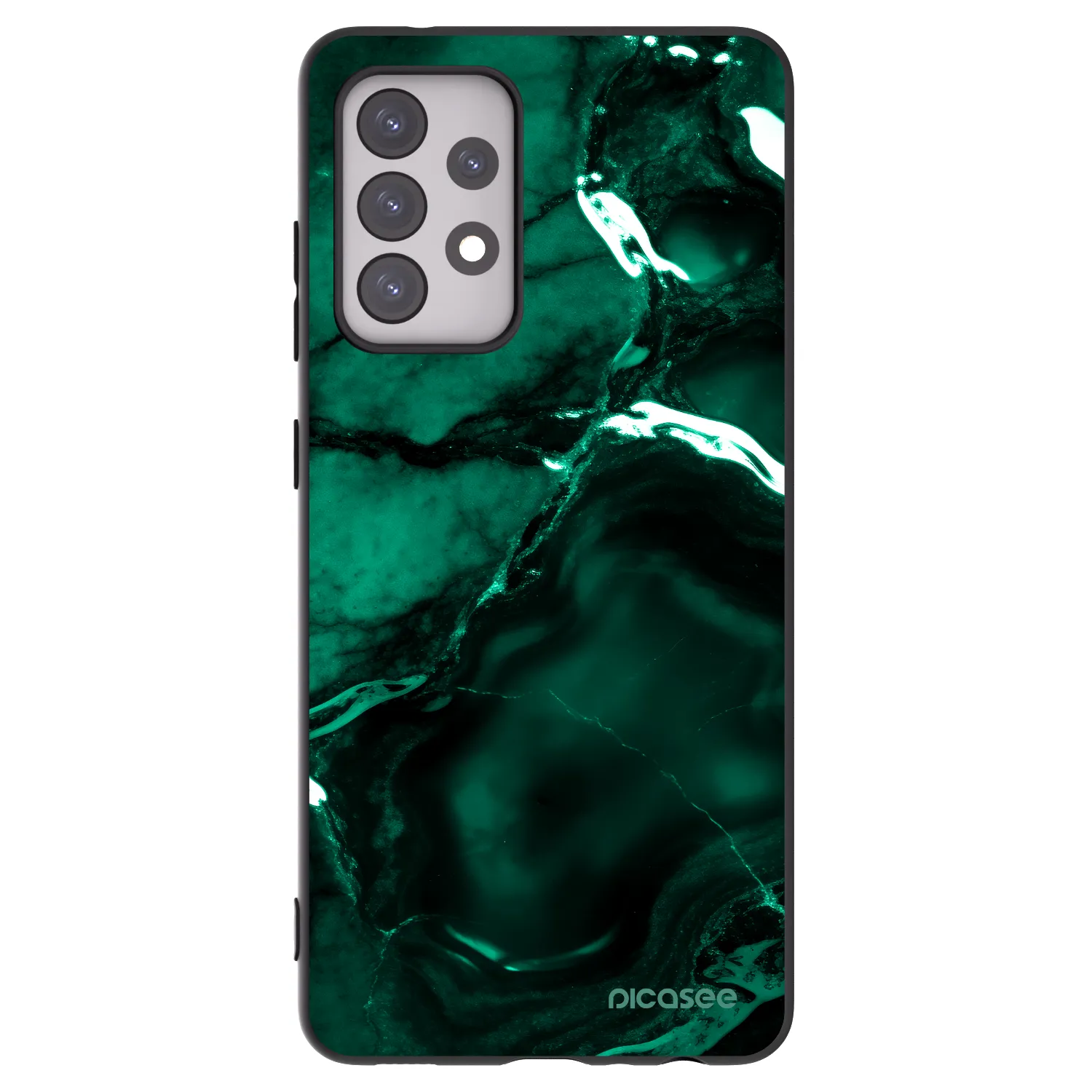 Picasee crna silikonska maskica za Samsung Galaxy A52 5G A525F - Dark emerald