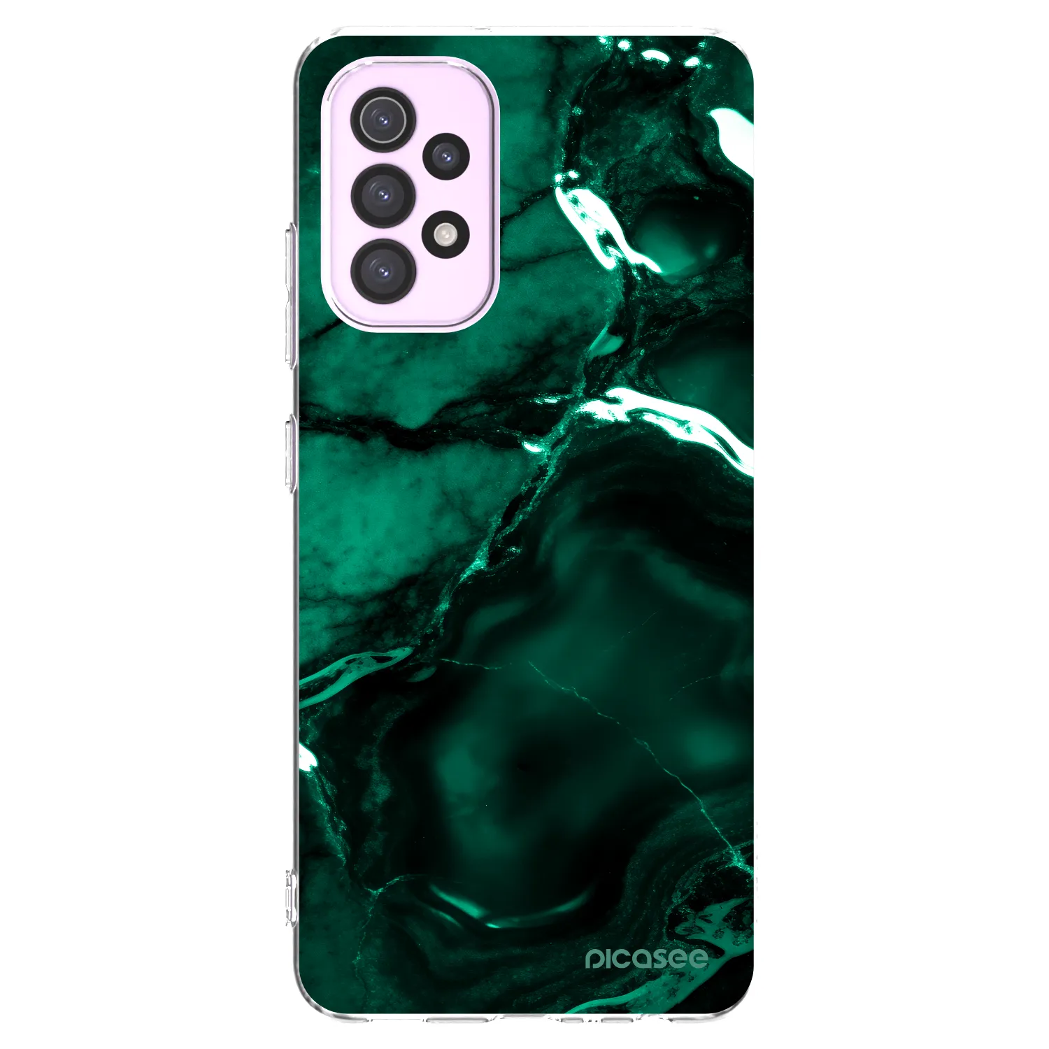Picasee silikonska prozirna maskica za Samsung Galaxy A32 5G A326B - Dark emerald