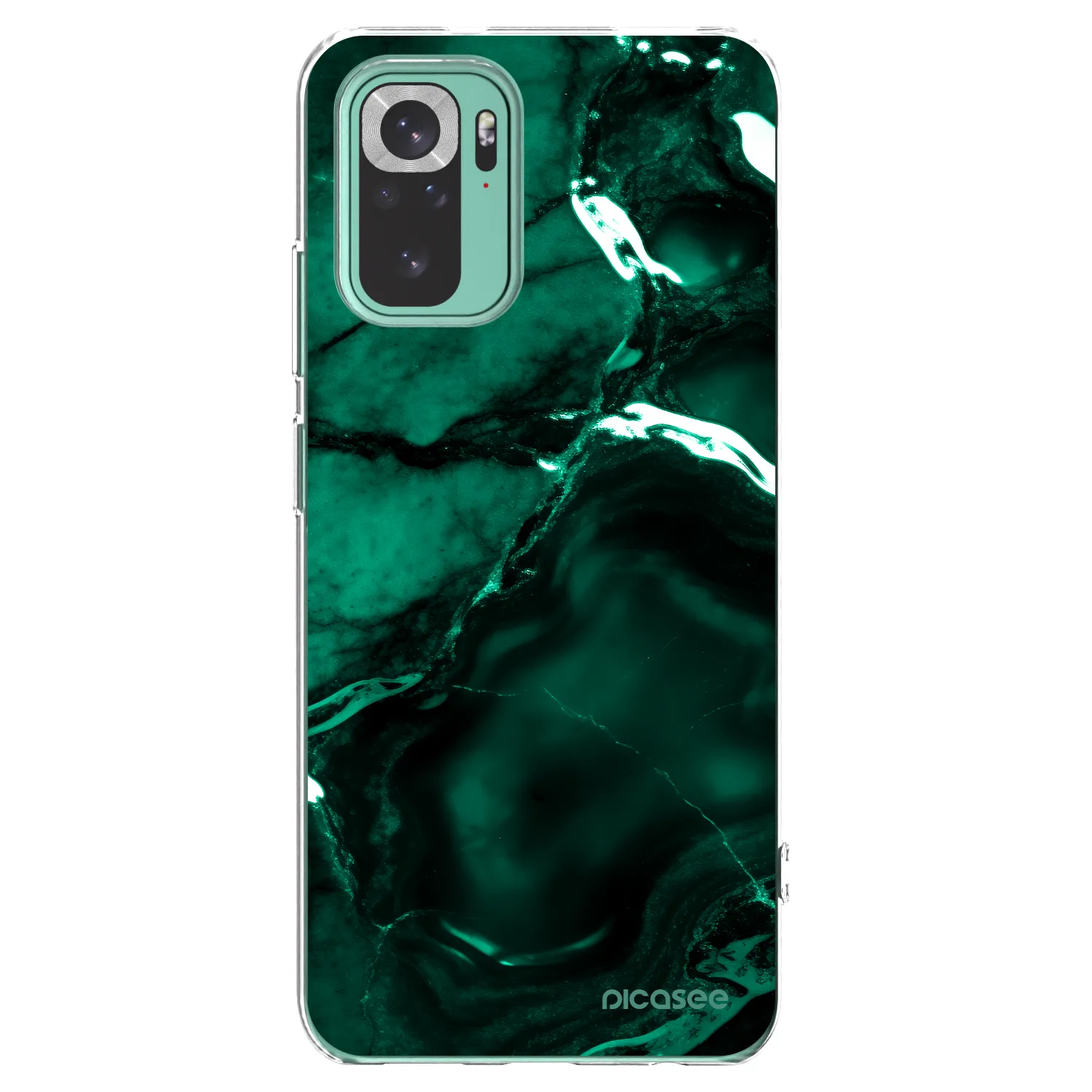 Picasee silikonska prozirna maskica za Xiaomi Redmi Note 10 Pro - Dark emerald