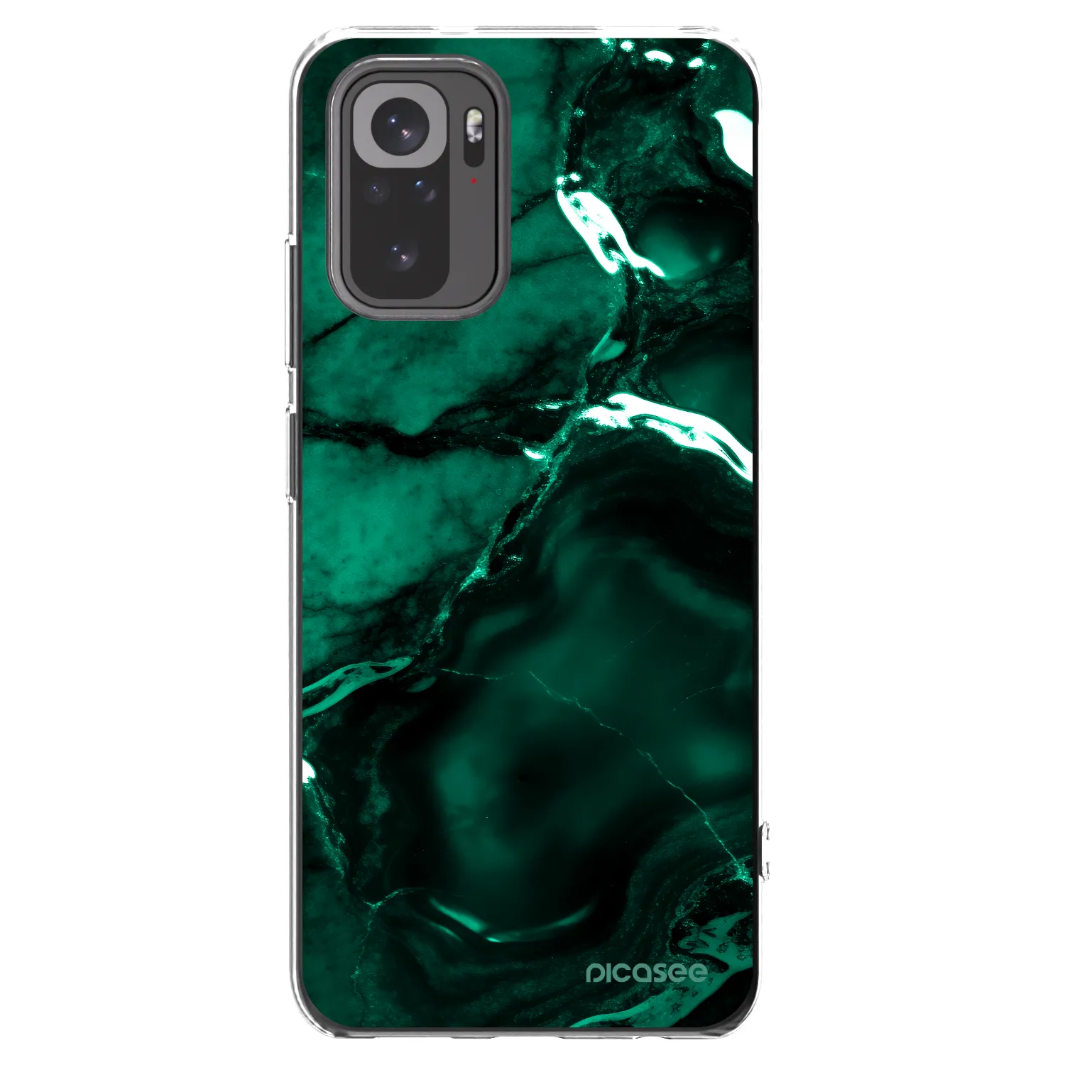 Picasee silikonska prozirna maskica za Xiaomi Redmi Note 10S - Dark emerald