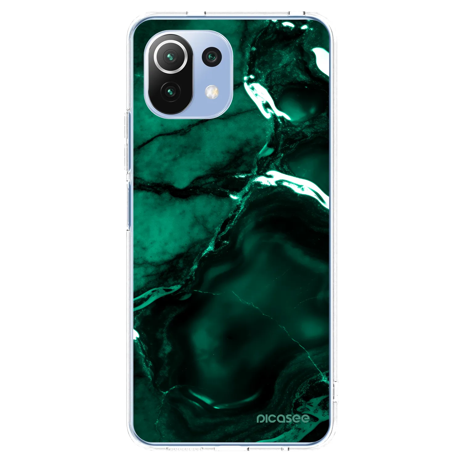 Picasee silikonska prozirna maskica za Xiaomi Mi 11 Lite - Dark emerald