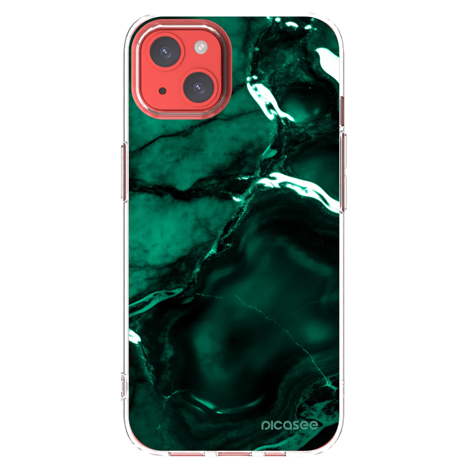 Picasee silikonska prozirna maskica za Apple iPhone 13 - Dark emerald