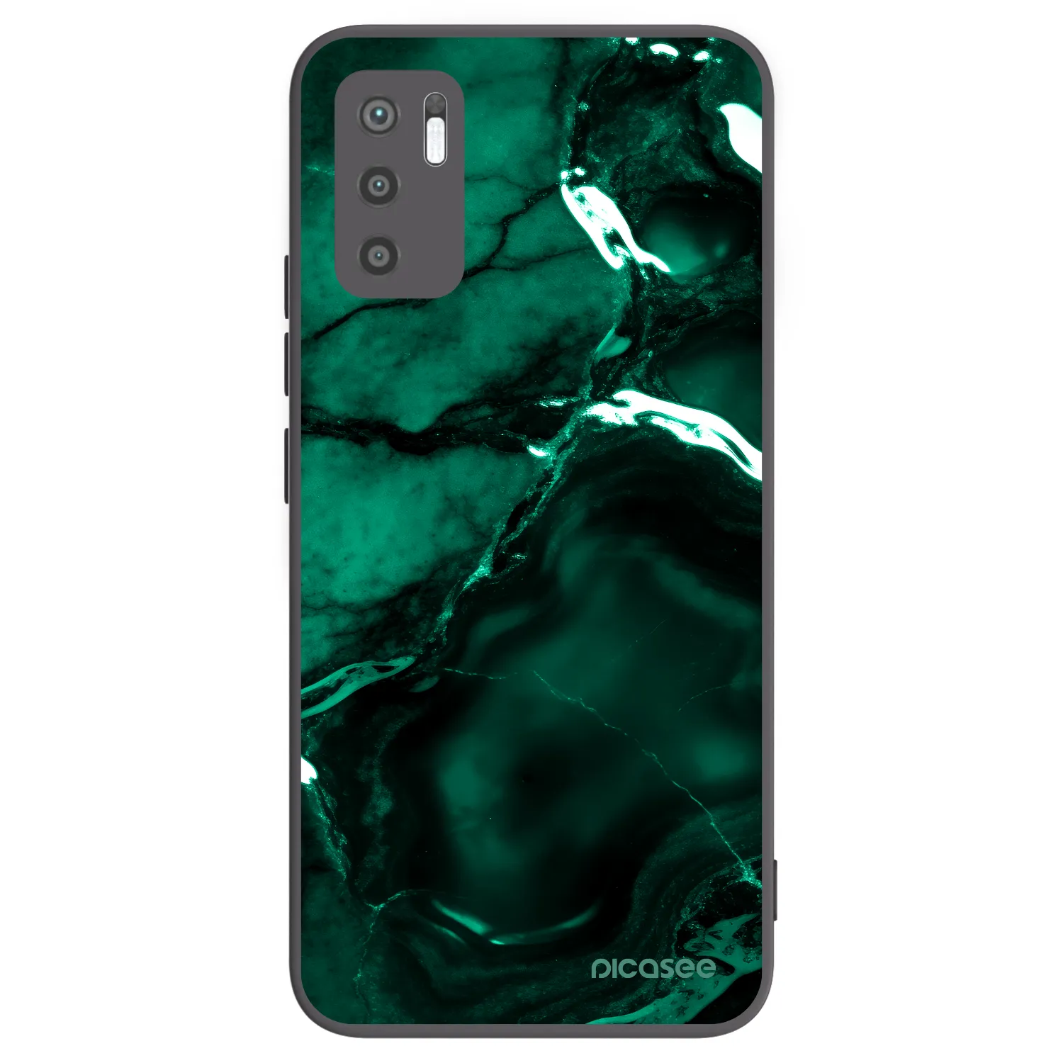 Picasee crna silikonska maskica za Xiaomi Redmi Note 10 5G - Dark emerald