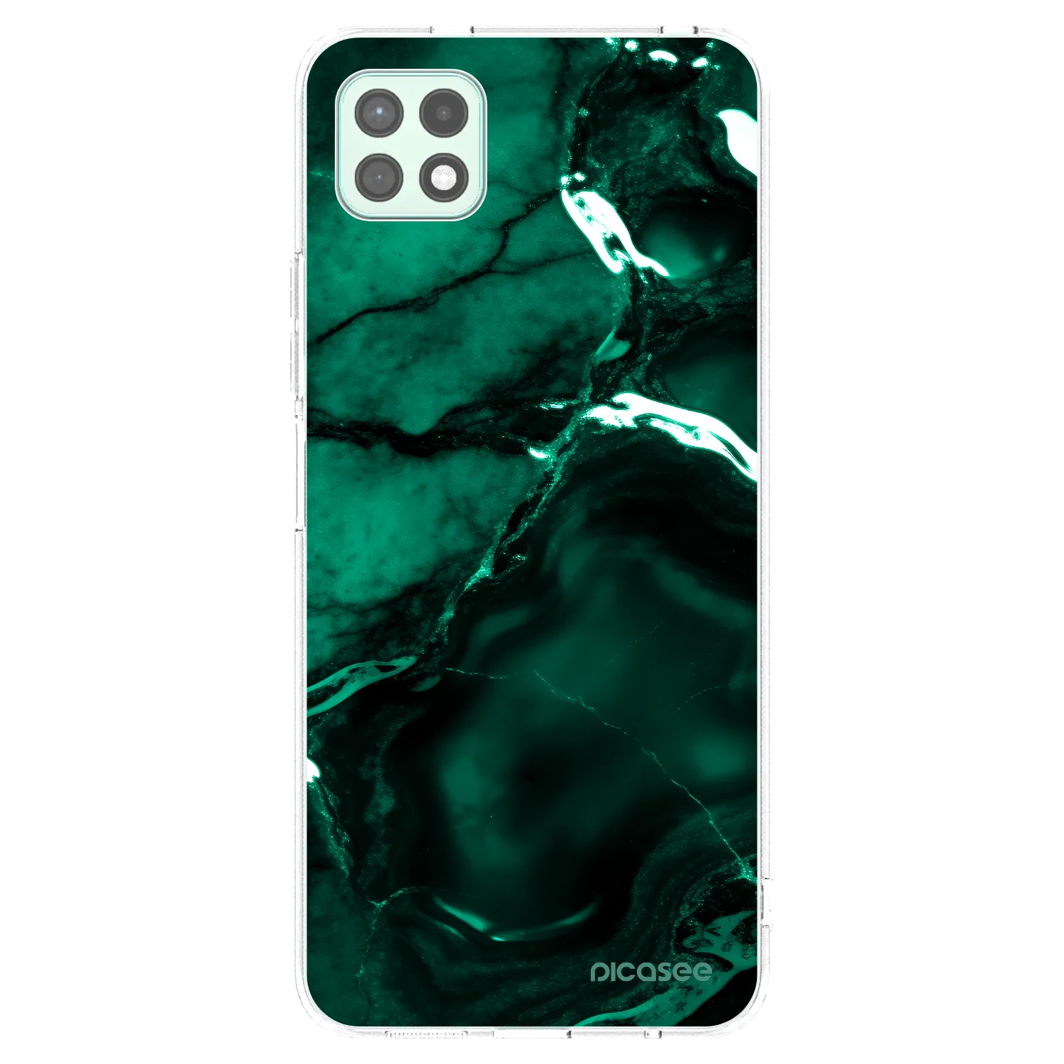 Picasee silikonska prozirna maskica za Samsung Galaxy A22 A226B 5G - Dark emerald