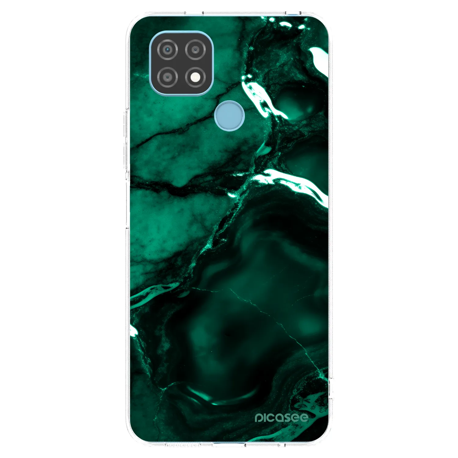 Picasee silikonska prozirna maskica za Realme C21 - Dark emerald