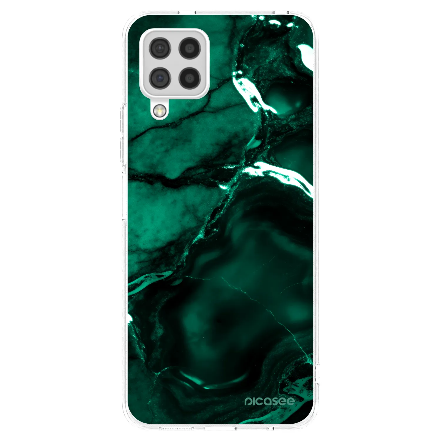 Picasee silikonska prozirna maskica za Samsung Galaxy A22 A225F 4G - Dark emerald