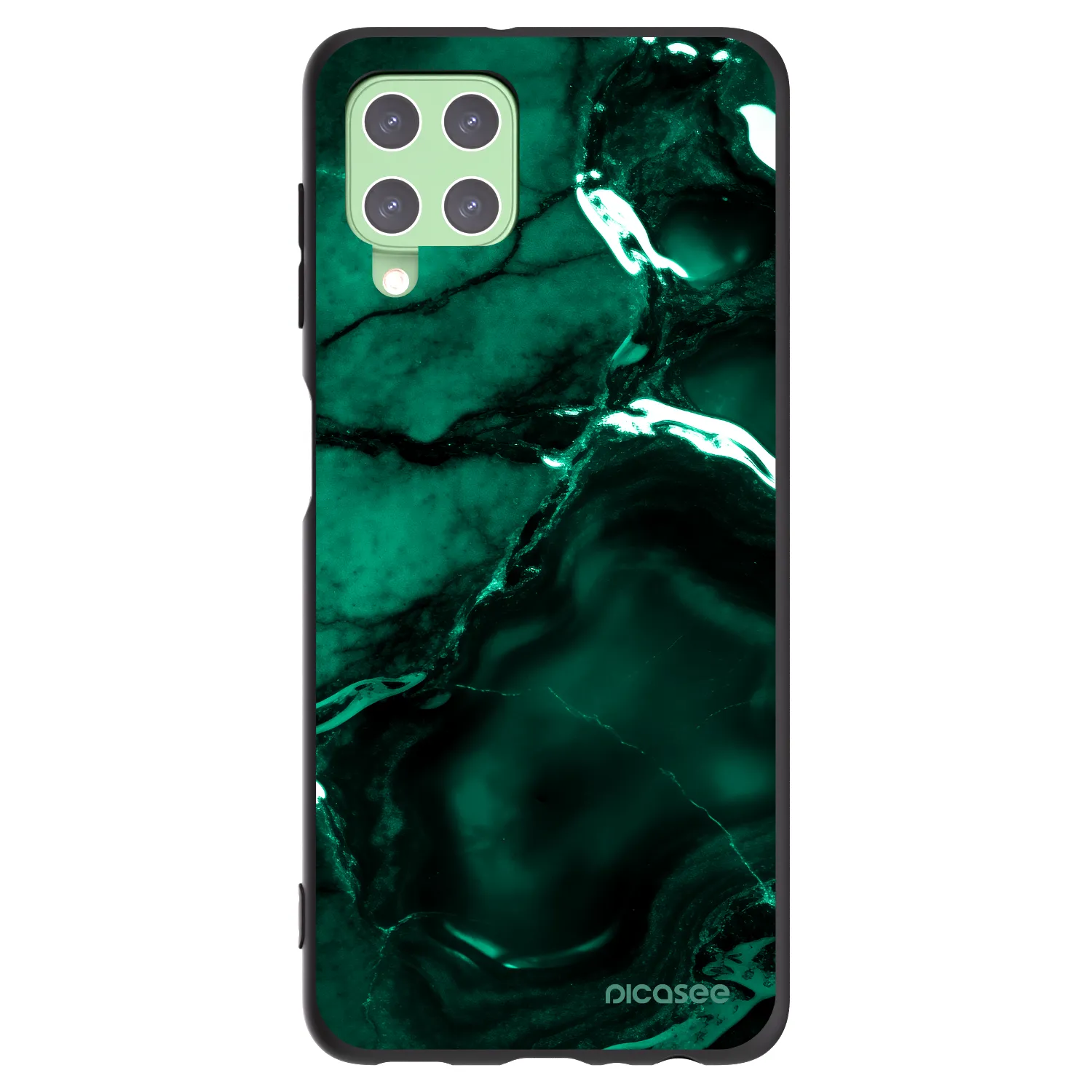 Picasee crna silikonska maskica za Samsung Galaxy A22 A225F 4G - Dark emerald