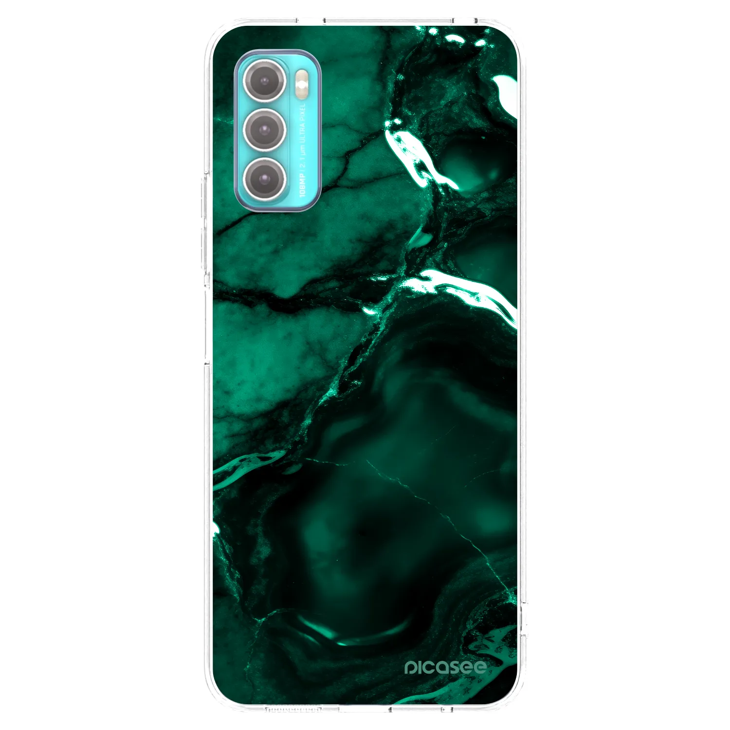 Picasee silikonska prozirna maskica za Motorola Moto G60 - Dark emerald