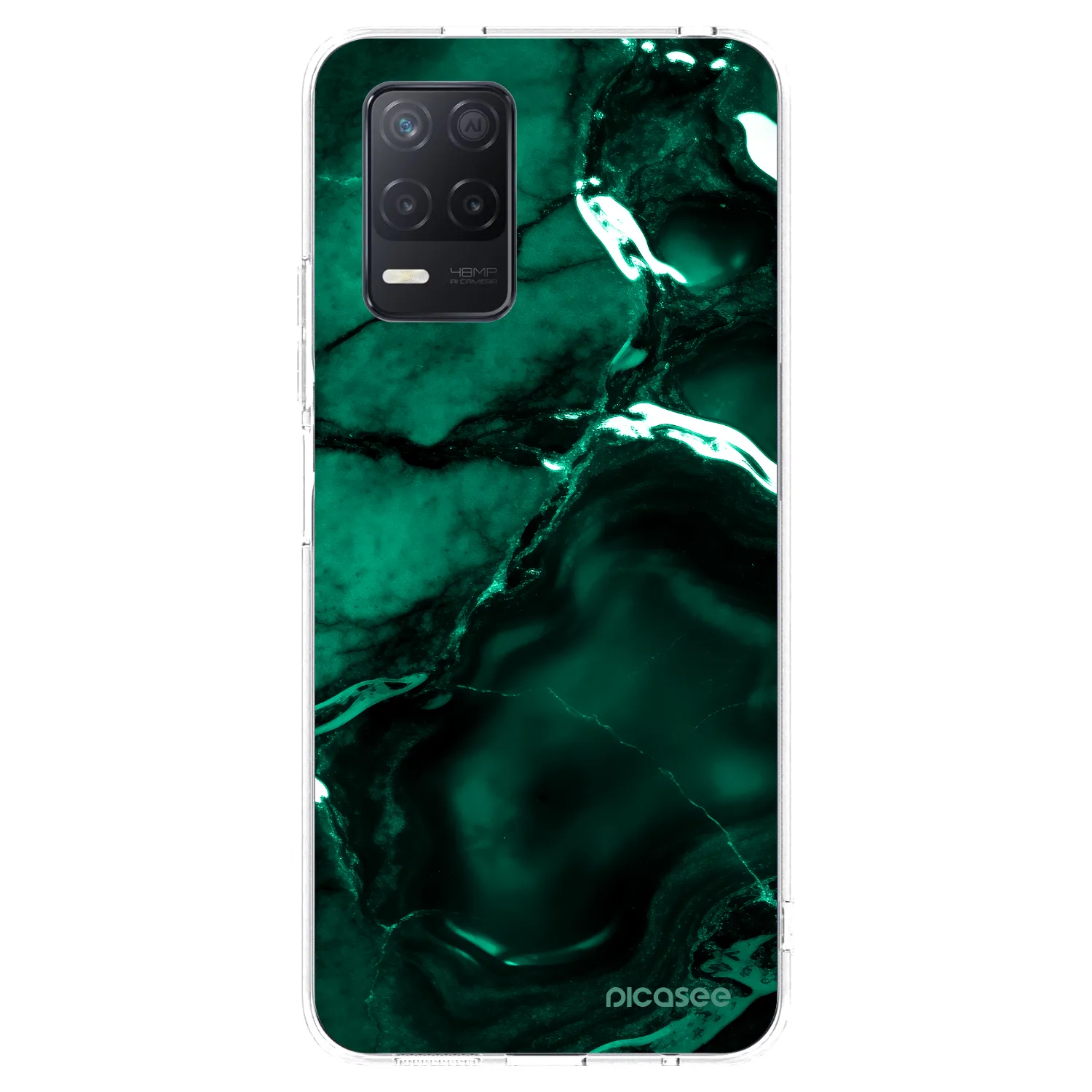 Picasee silikonska prozirna maskica za Realme 8 5G - Dark emerald