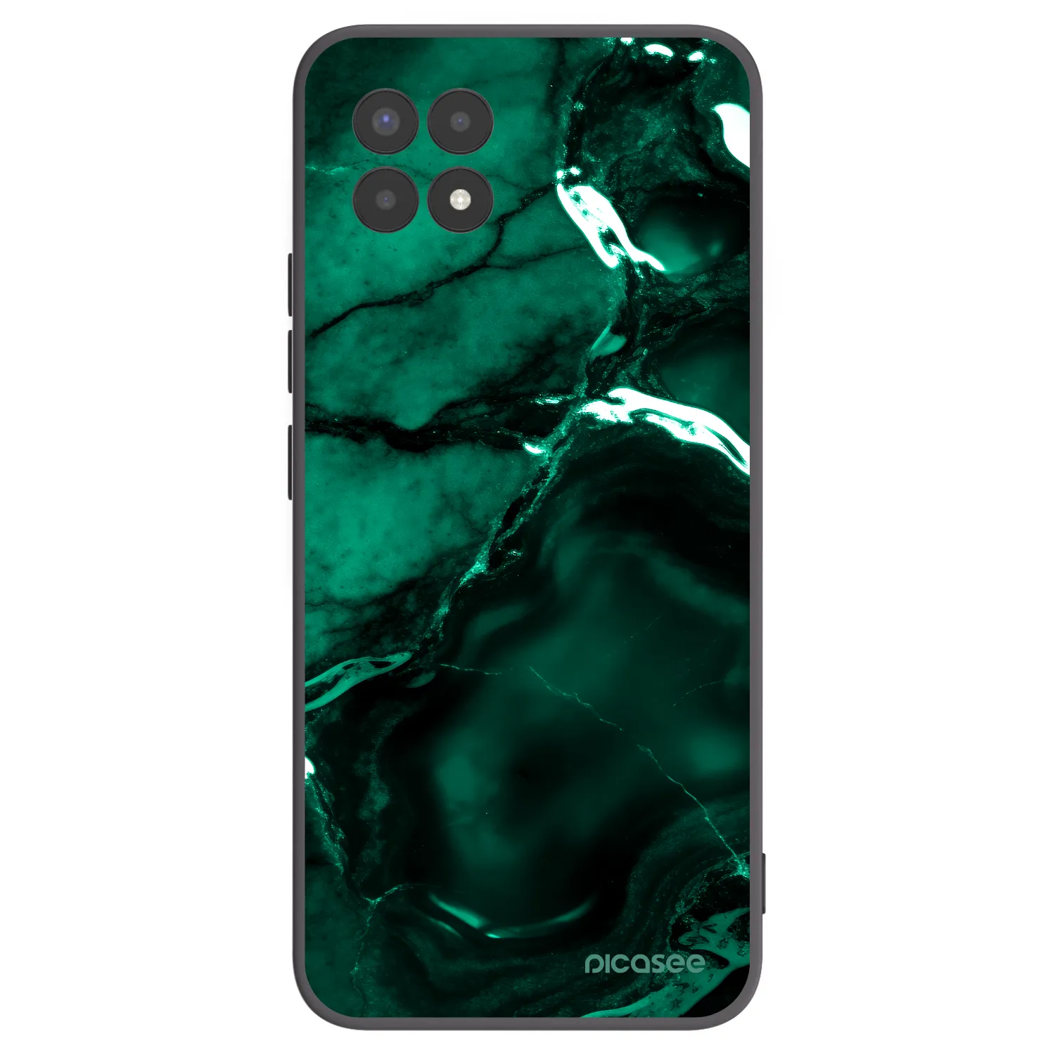 Picasee crna silikonska maskica za Realme 8i - Dark emerald
