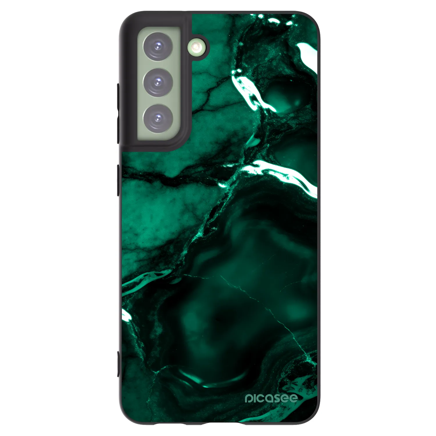 Picasee crna silikonska maskica za Samsung Galaxy S21 FE 5G - Dark emerald
