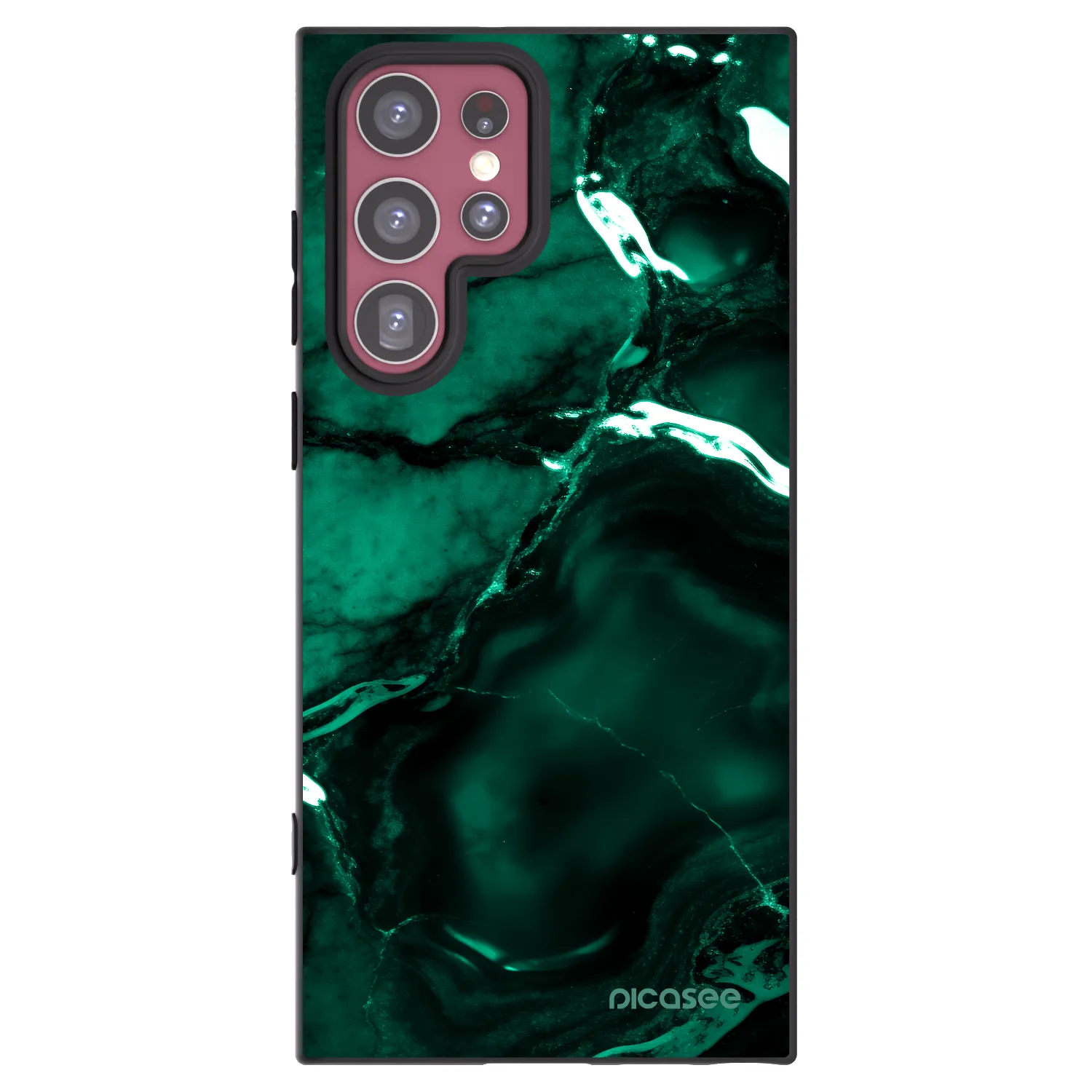Picasee crna silikonska maskica za Samsung Galaxy S22 Ultra 5G - Dark emerald