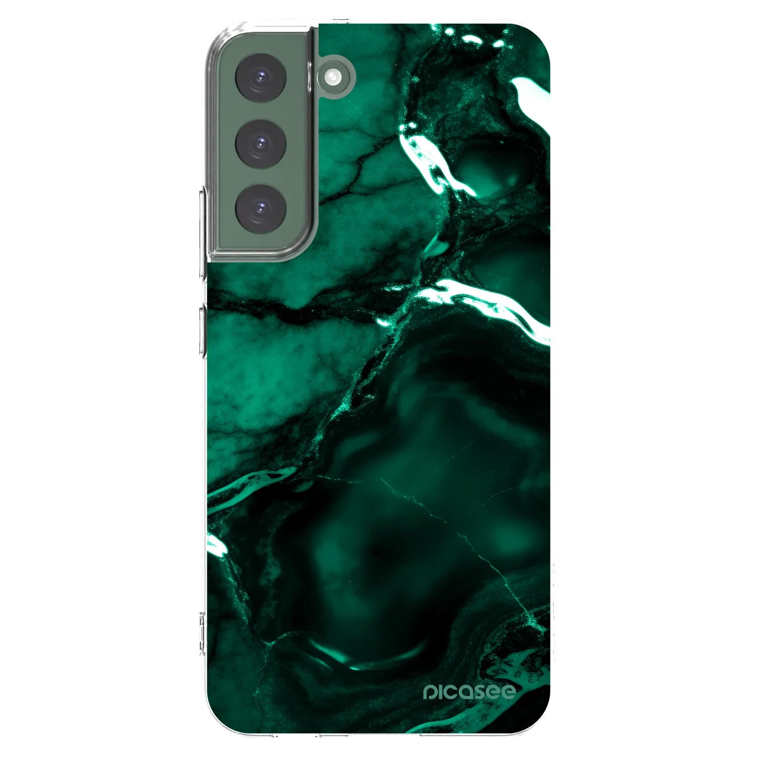 Picasee silikonska prozirna maskica za Samsung Galaxy S22+ 5G - Dark emerald
