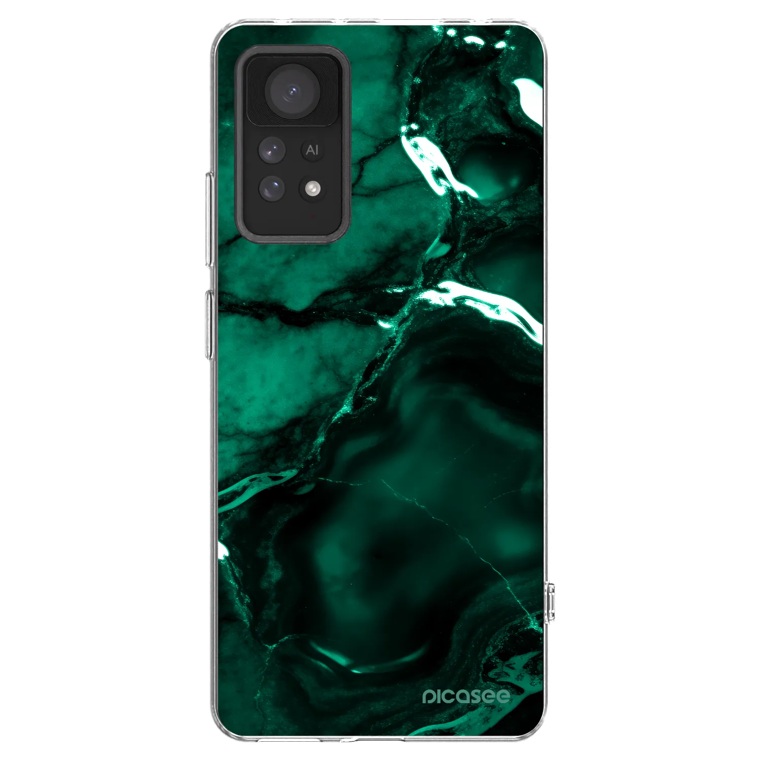 Picasee silikonska prozirna maskica za Xiaomi Redmi Note 11 Pro 5G - Dark emerald