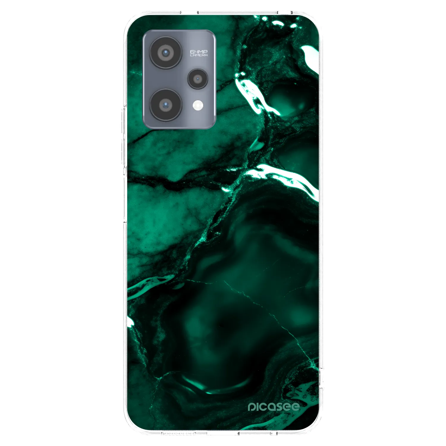 Picasee silikonska prozirna maskica za Realme 9 Pro 5G - Dark emerald
