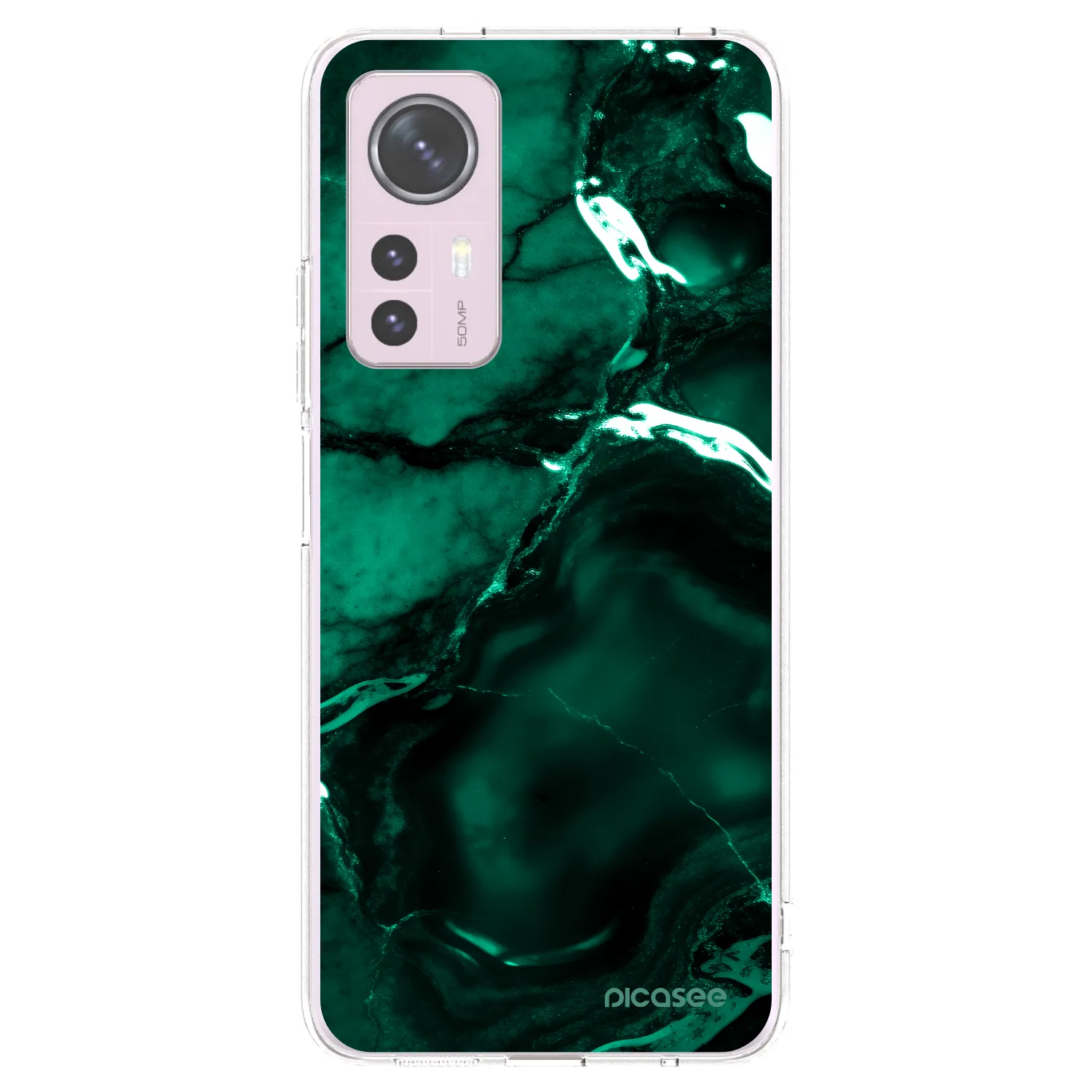 Picasee silikonska prozirna maskica za Xiaomi 12 - Dark emerald
