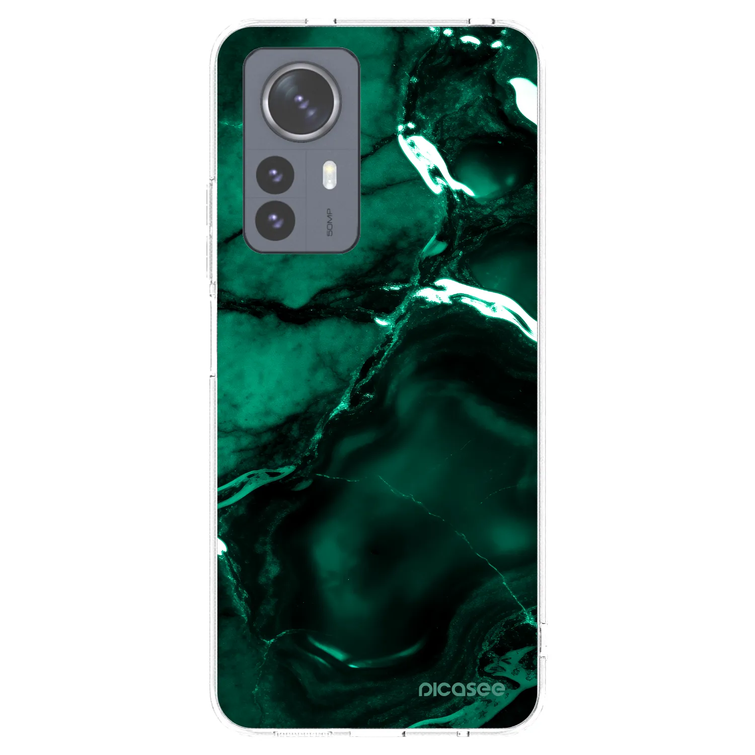 Picasee silikonska prozirna maskica za Xiaomi 12 Pro - Dark emerald