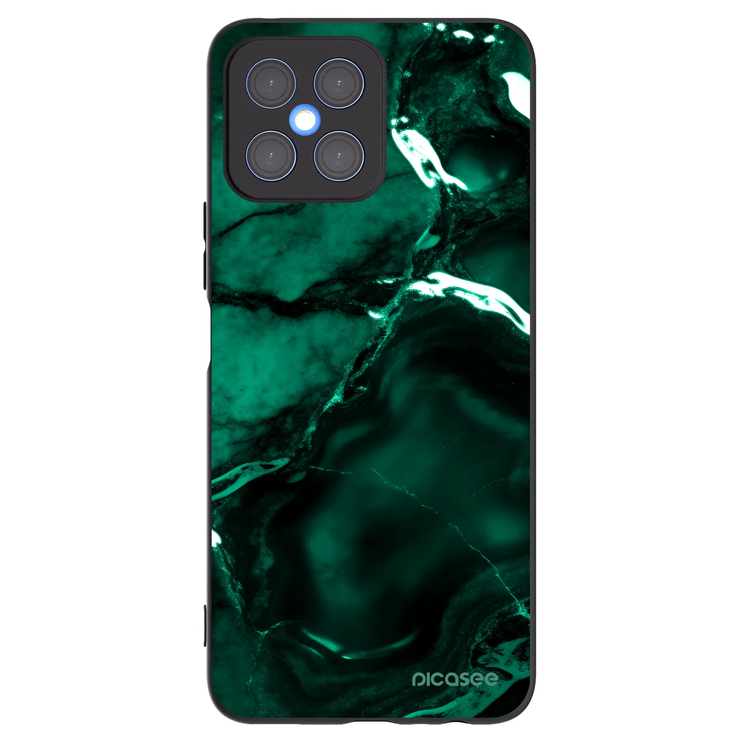 Picasee crna silikonska maskica za Honor X8 4G - Dark emerald
