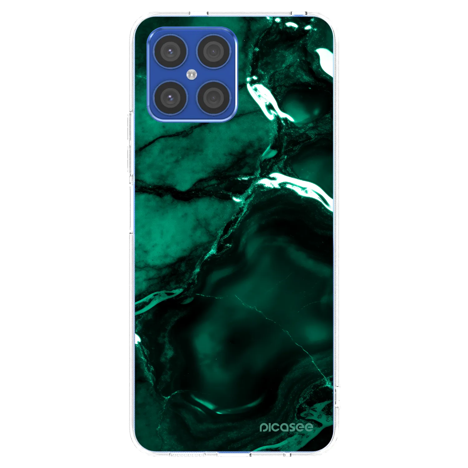 Picasee silikonska prozirna maskica za Honor X8 4G - Dark emerald
