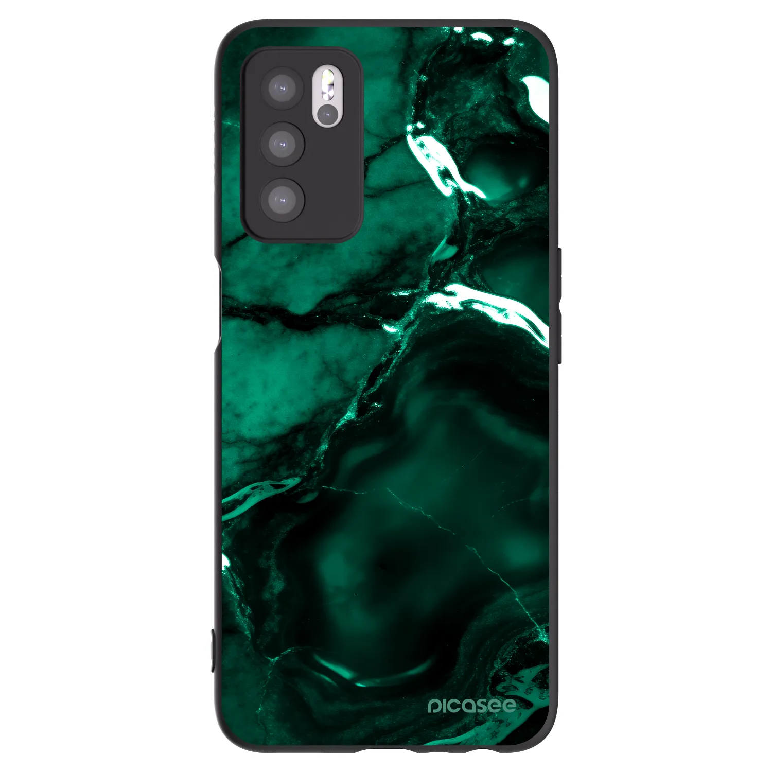 Picasee crna silikonska maskica za OPPO A16s - Dark emerald
