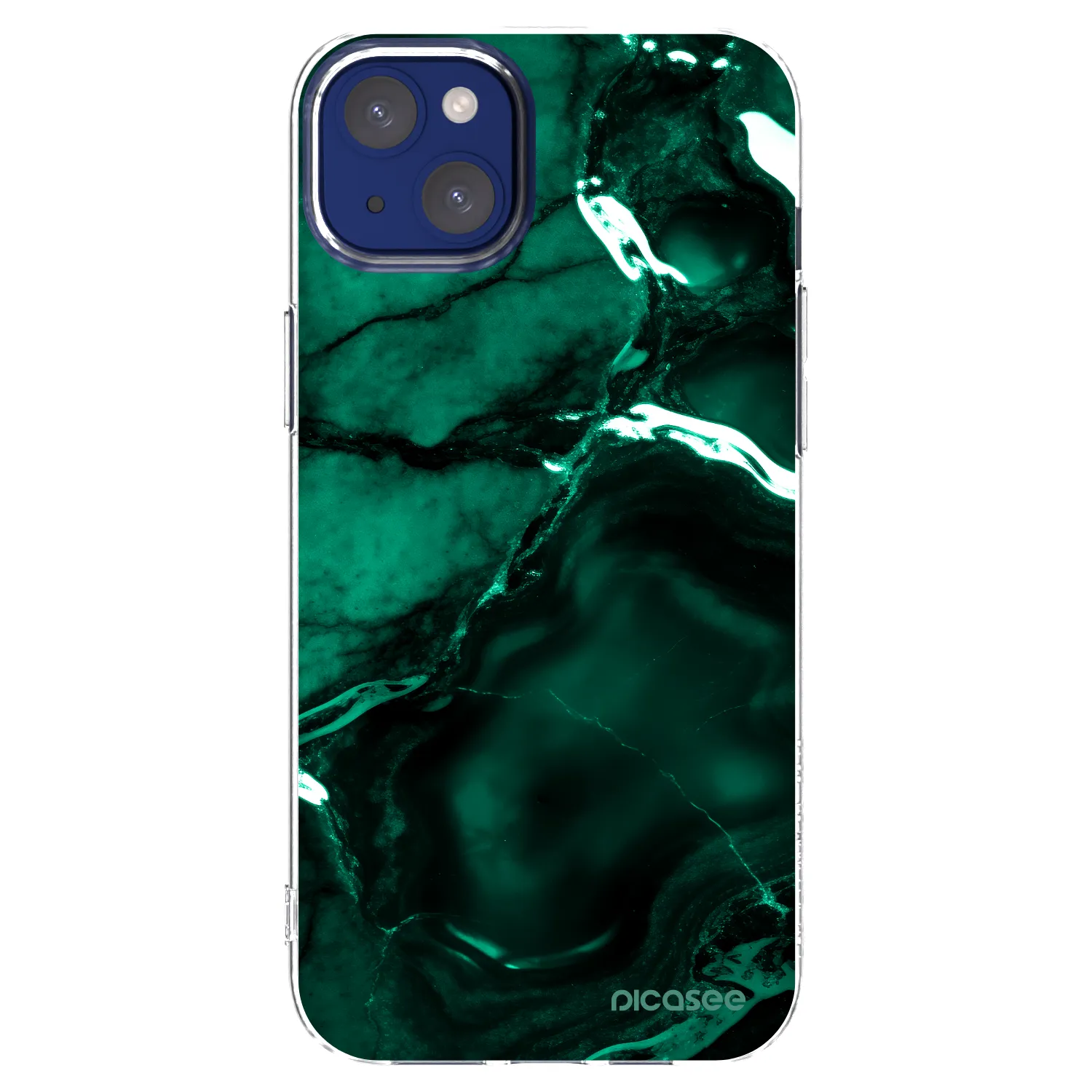 Picasee silikonska prozirna maskica za Apple iPhone 14 Plus - Dark emerald