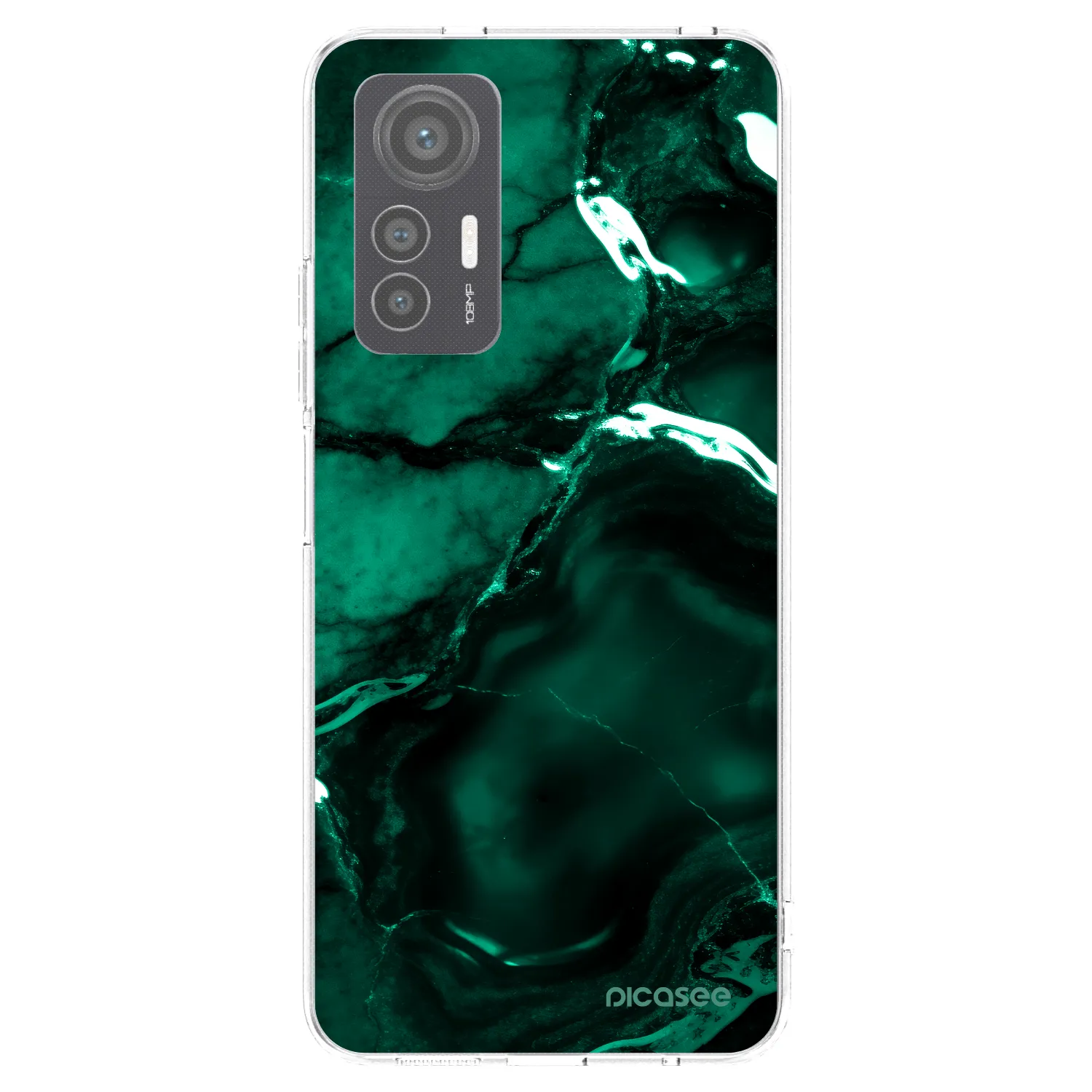 Picasee silikonska prozirna maskica za Xiaomi 12 Lite - Dark emerald