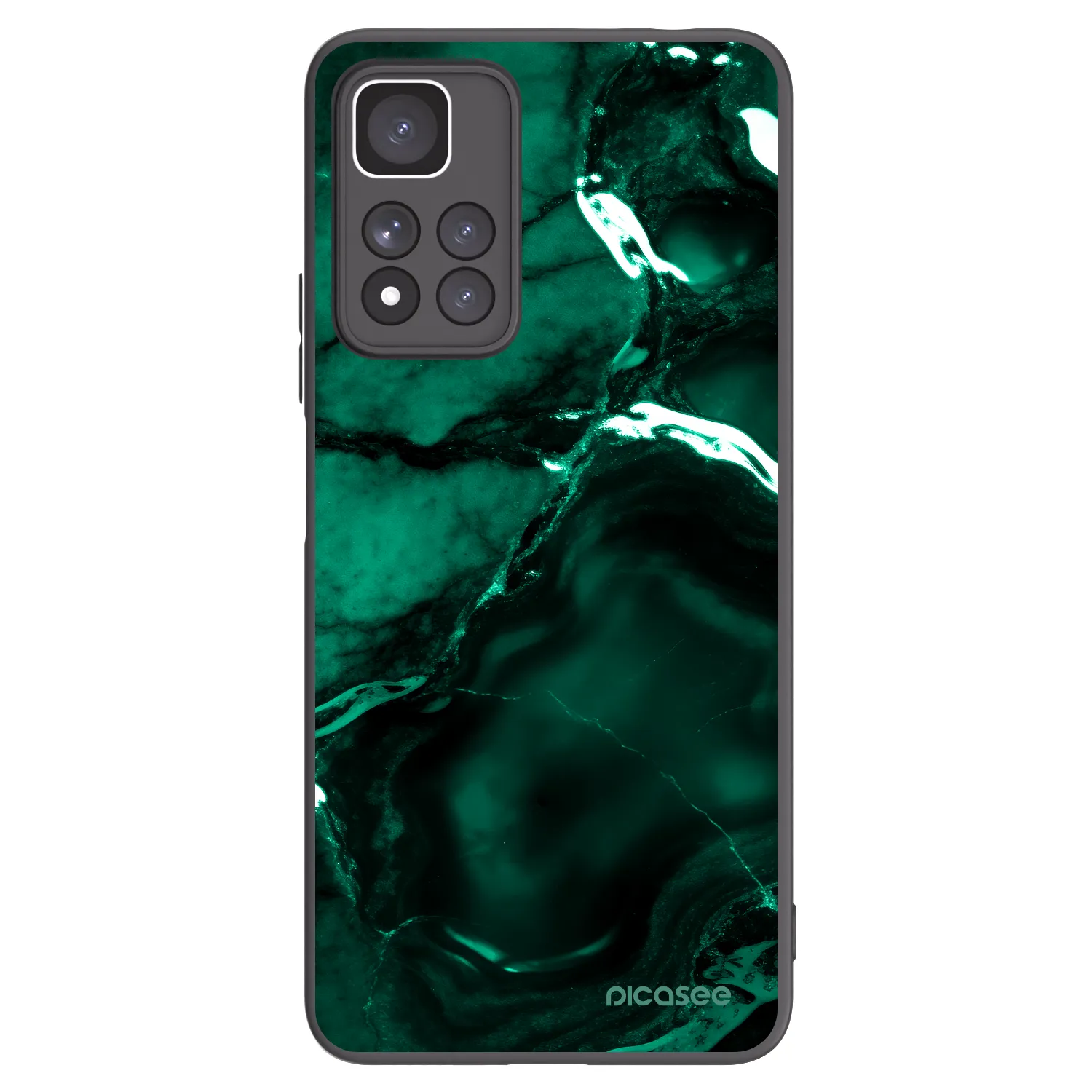 Picasee crna silikonska maskica za Xiaomi Redmi Note 11 Pro+ 5G - Dark emerald