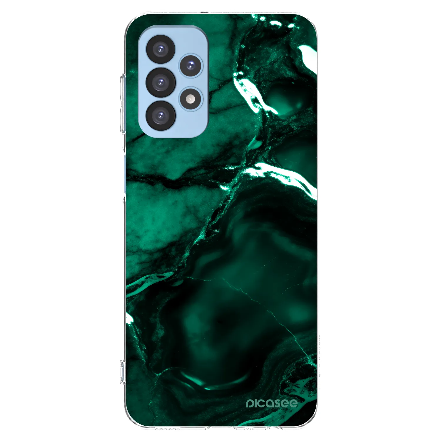 Picasee silikonska prozirna maskica za Samsung Galaxy A23 A235F 4G - Dark emerald