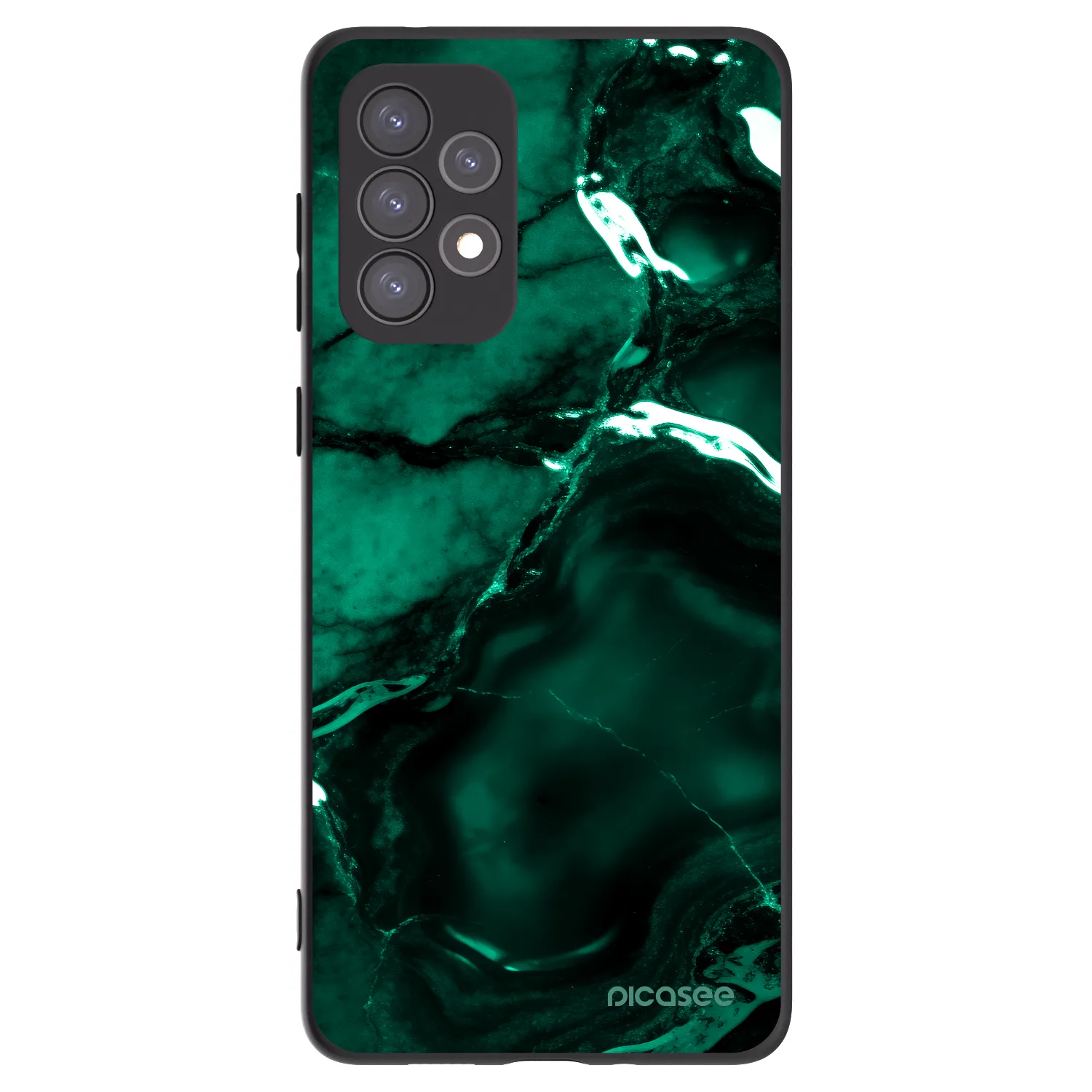 Picasee crna silikonska maskica za Samsung Galaxy A73 5G - Dark emerald