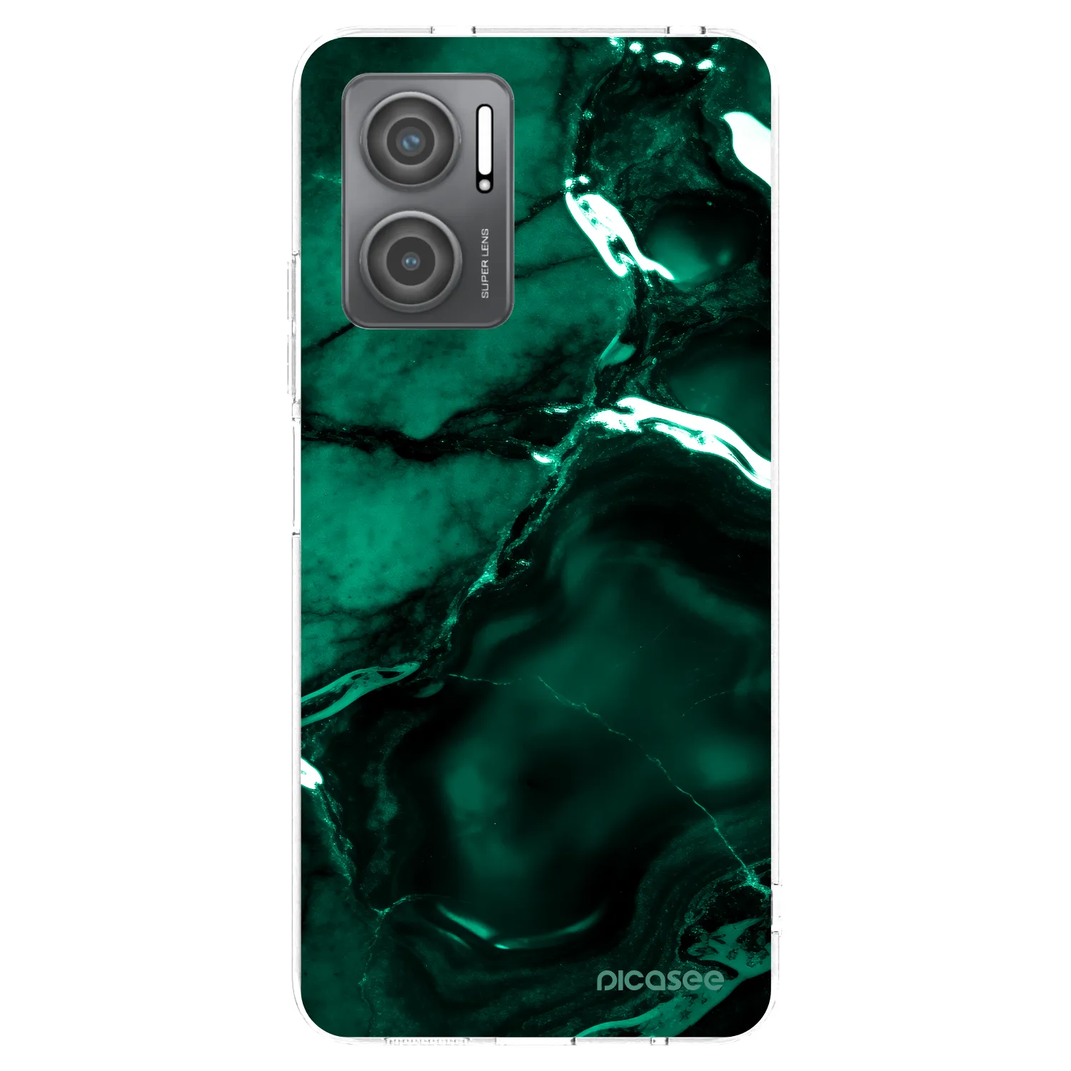 Picasee silikonska prozirna maskica za Xiaomi Redmi 10 5G - Dark emerald