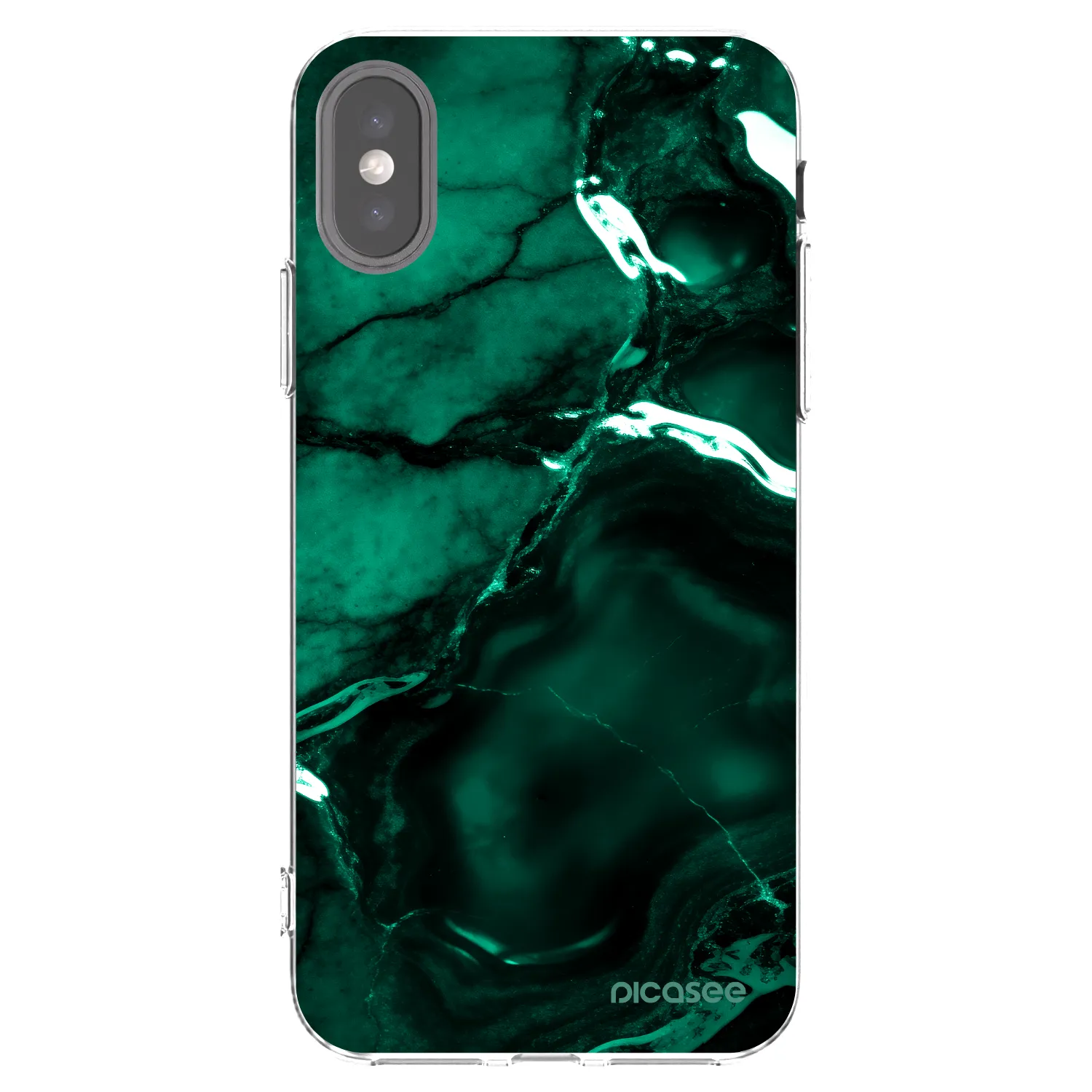 Picasee silikonska prozirna maskica za Apple iPhone X/XS - Dark emerald