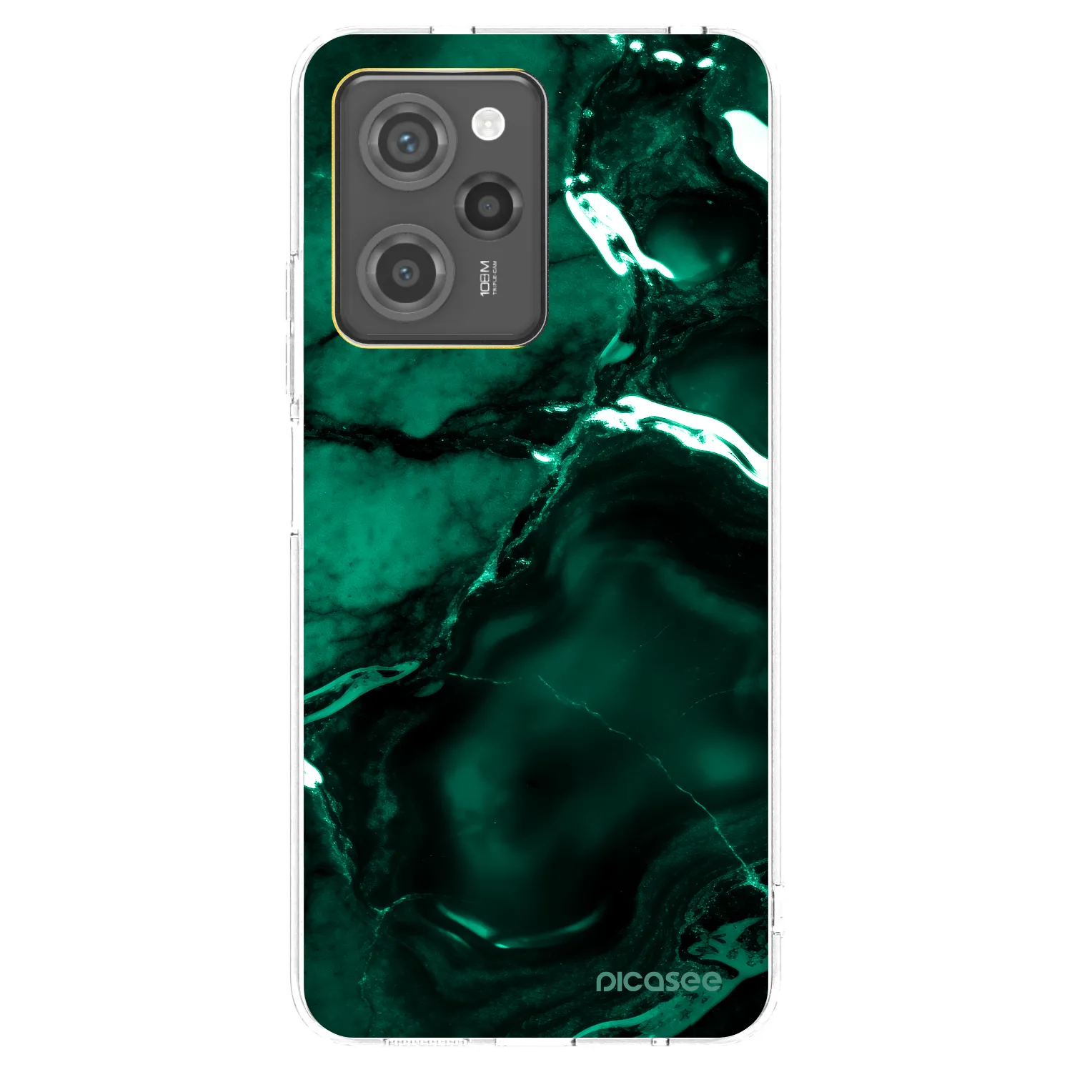 Picasee silikonska prozirna maskica za Xiaomi Poco X5 Pro - Dark emerald