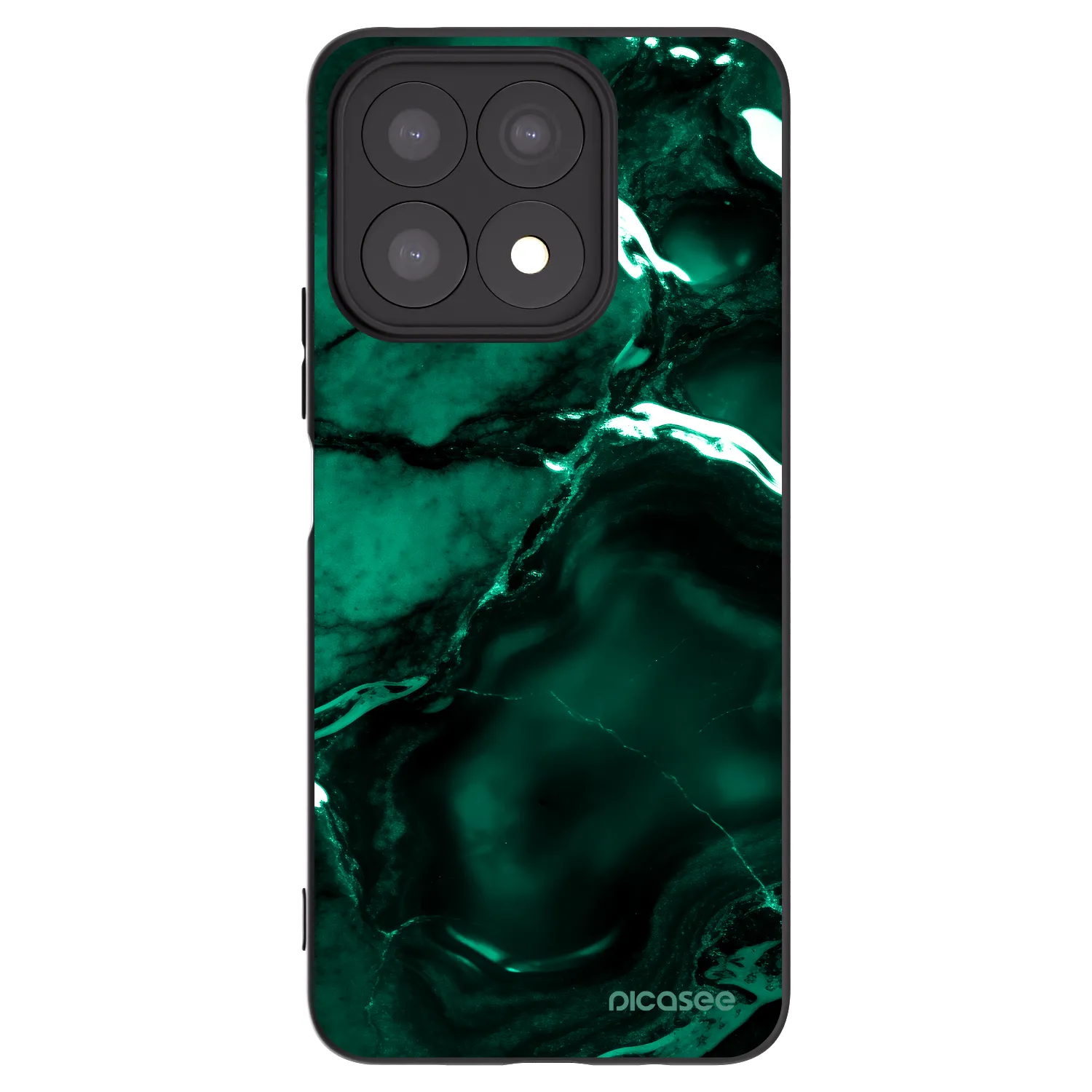 Picasee crna silikonska maskica za Honor X8a - Dark emerald