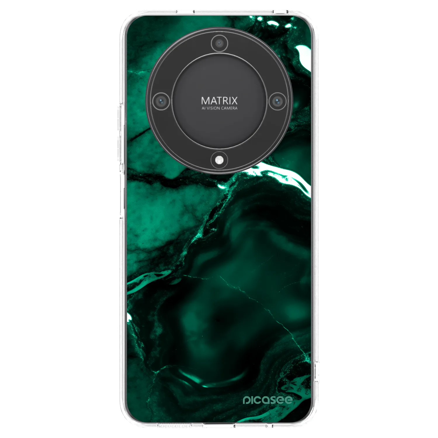 Picasee silikonska prozirna maskica za Honor Magic5 Lite 5G - Dark emerald
