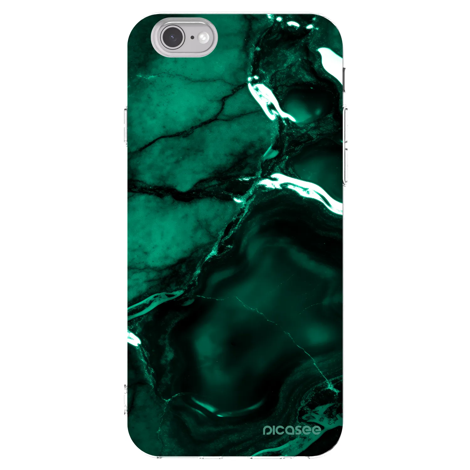 Picasee silikonska prozirna maskica za Apple iPhone 6/6S - Dark emerald