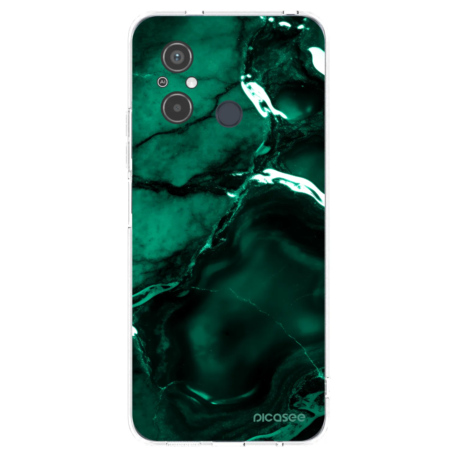 Picasee silikonska prozirna maskica za Xiaomi Redmi 12C - Dark emerald
