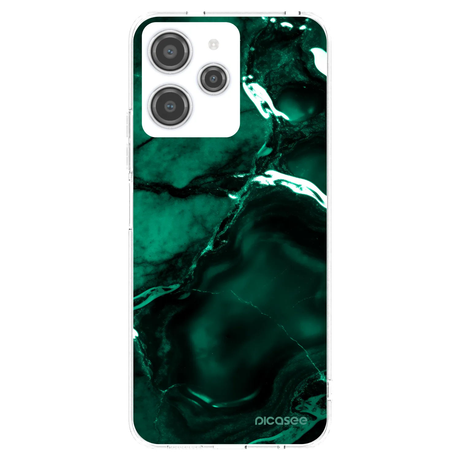 Picasee silikonska prozirna maskica za Xiaomi Redmi 12 4G - Dark emerald