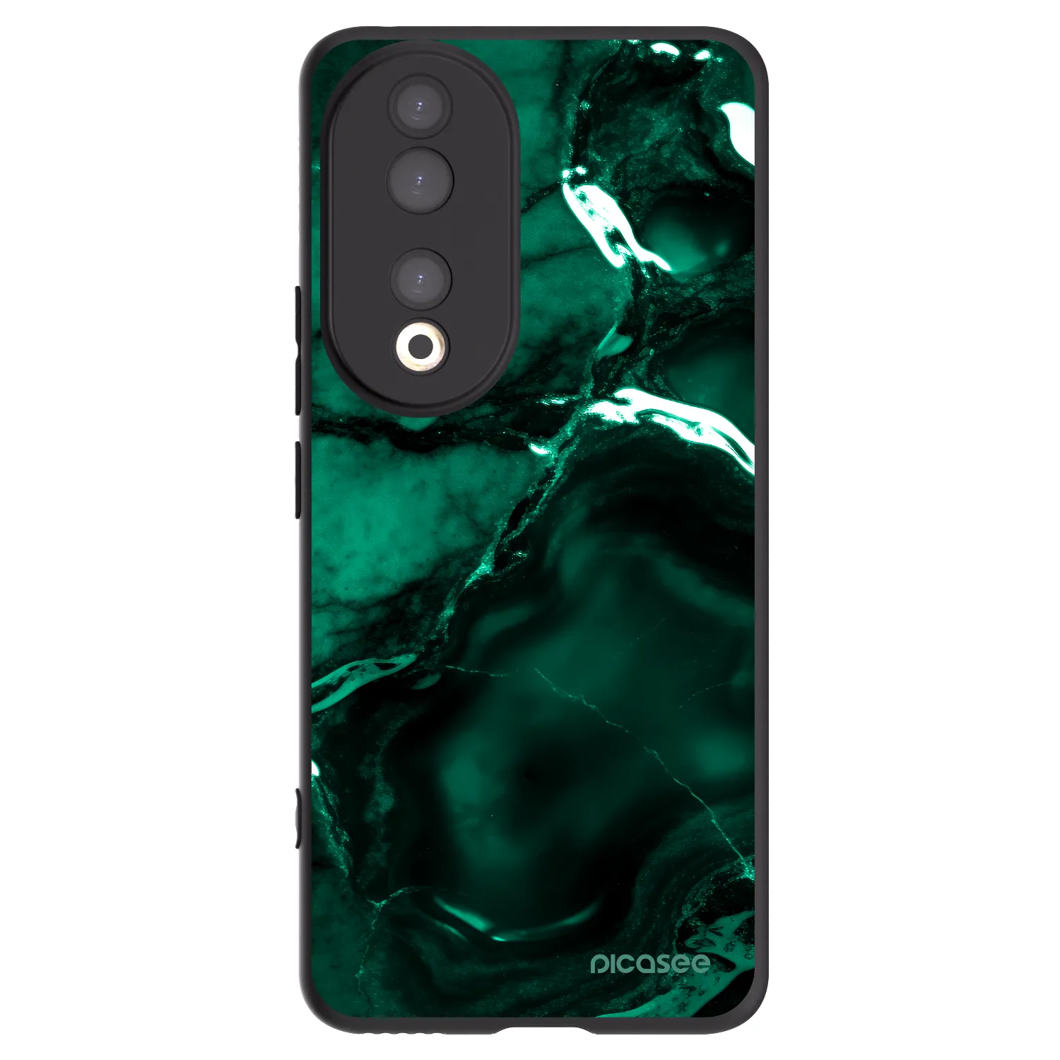 Picasee crna silikonska maskica za Honor 90 5G - Dark emerald