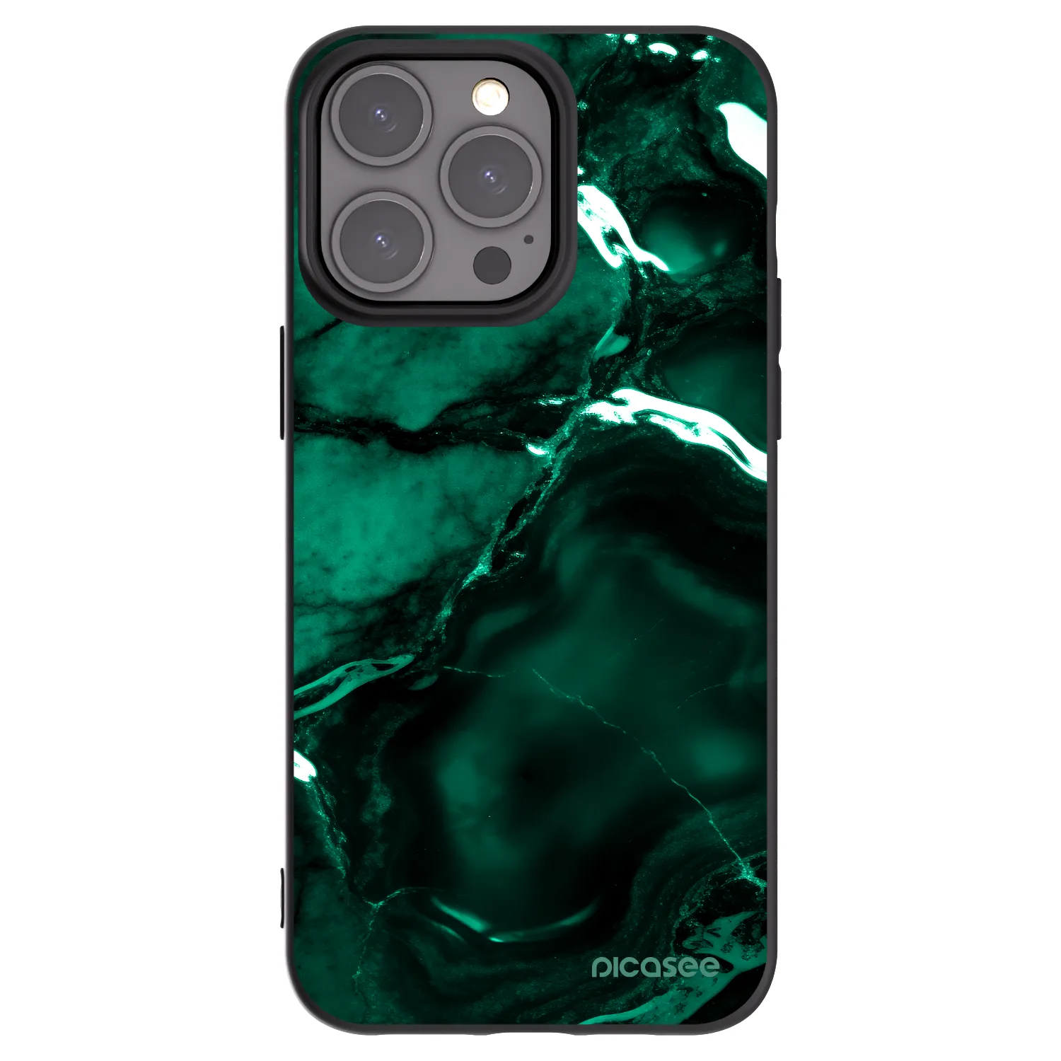 Picasee crna silikonska maskica za Apple iPhone 15 Pro Max - Dark emerald