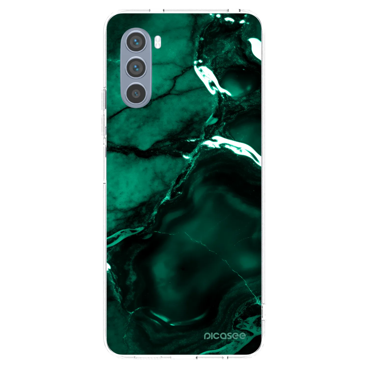 Picasee silikonska prozirna maskica za Motorola Moto G62 - Dark emerald