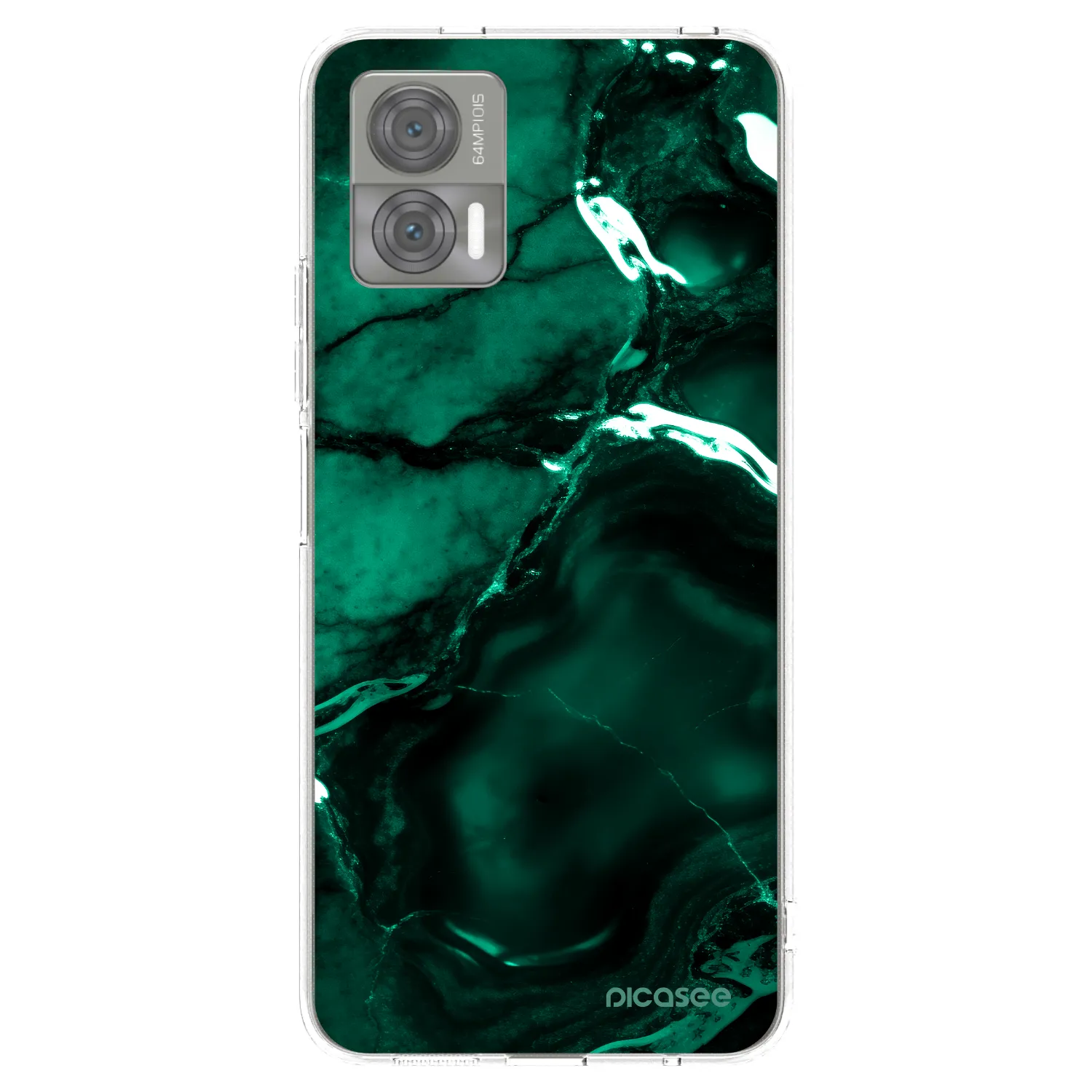 Picasee silikonska prozirna maskica za Motorola Edge 30 Neo - Dark emerald