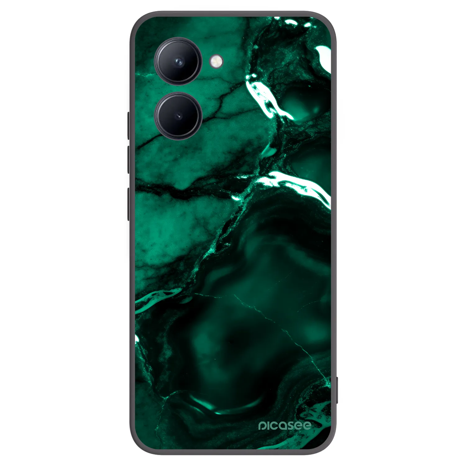 Picasee crna silikonska maskica za Realme C33 (2023) - Dark emerald