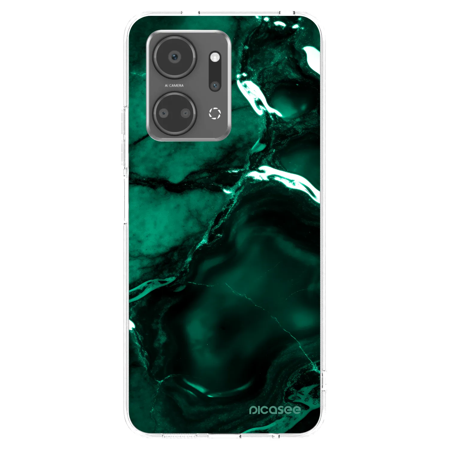 Picasee silikonska prozirna maskica za Honor X7a - Dark emerald