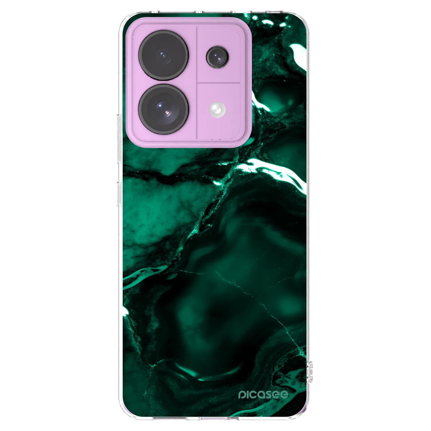 Picasee silikonska prozirna maskica za Xiaomi Redmi Note 13 Pro 5G - Dark emerald