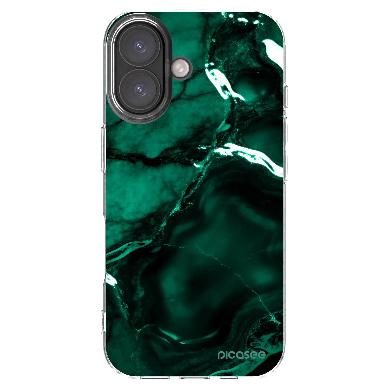 Picasee silikonska prozirna maskica za Apple iPhone 16 - Dark emerald