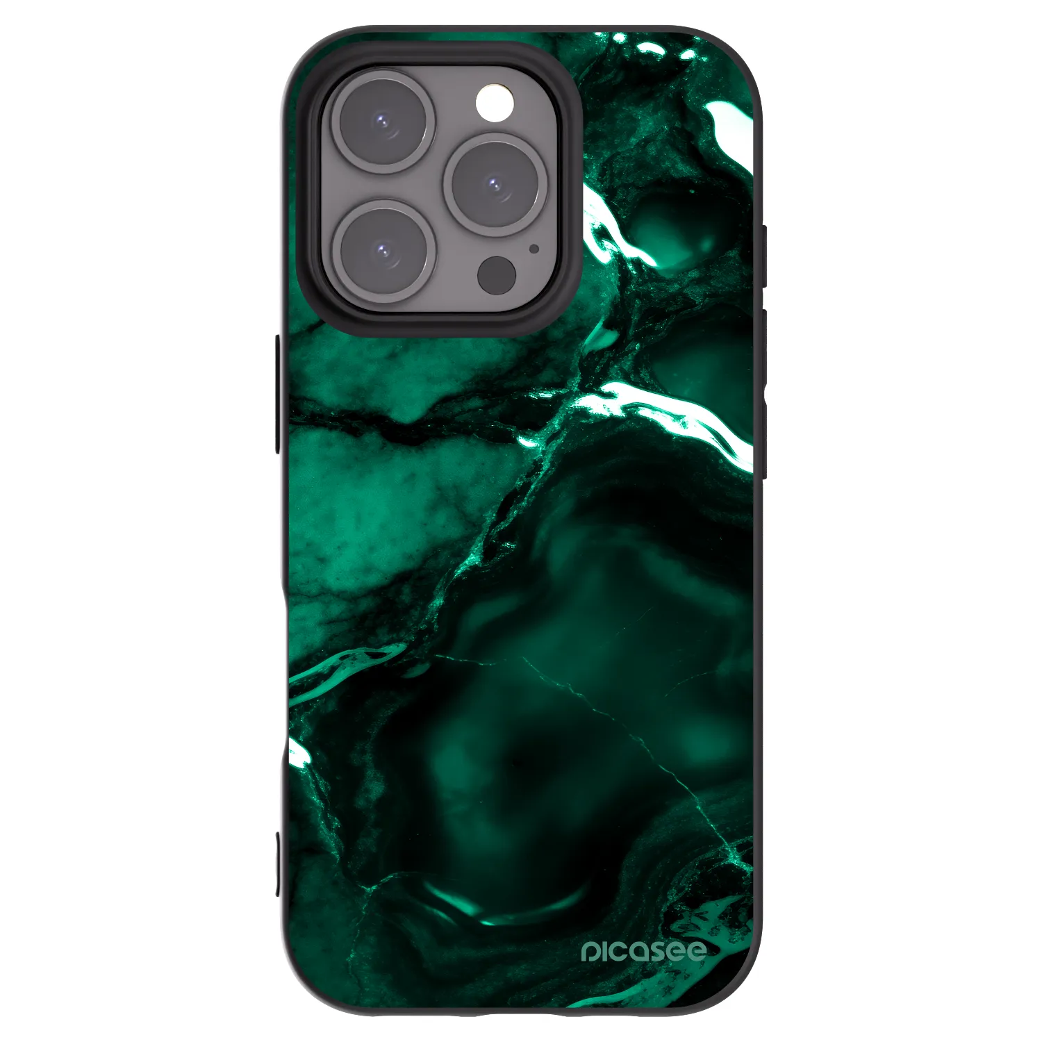 Picasee crna silikonska maskica za Apple iPhone 16 Pro - Dark emerald