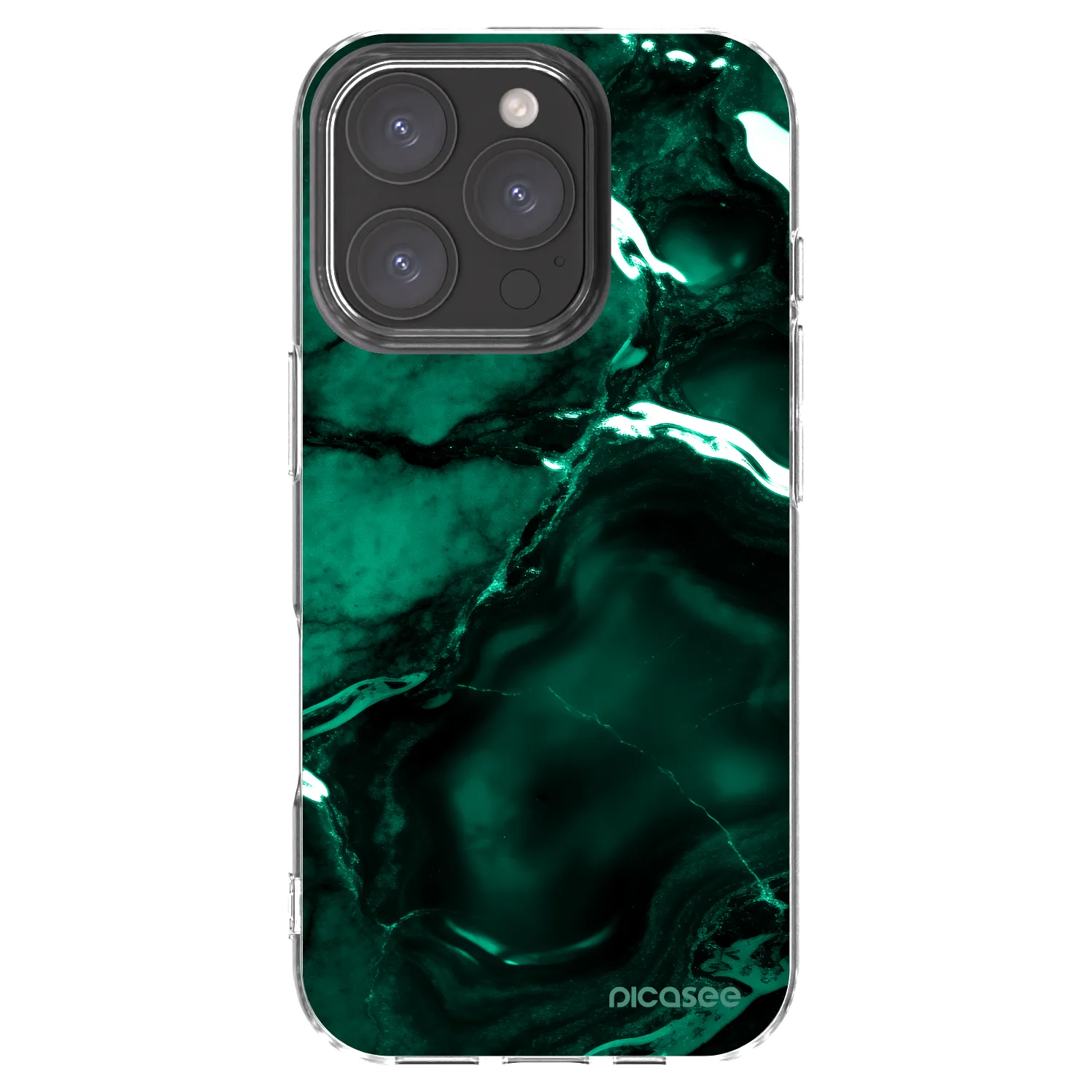 Picasee silikonska prozirna maskica za Apple iPhone 16 Pro - Dark emerald