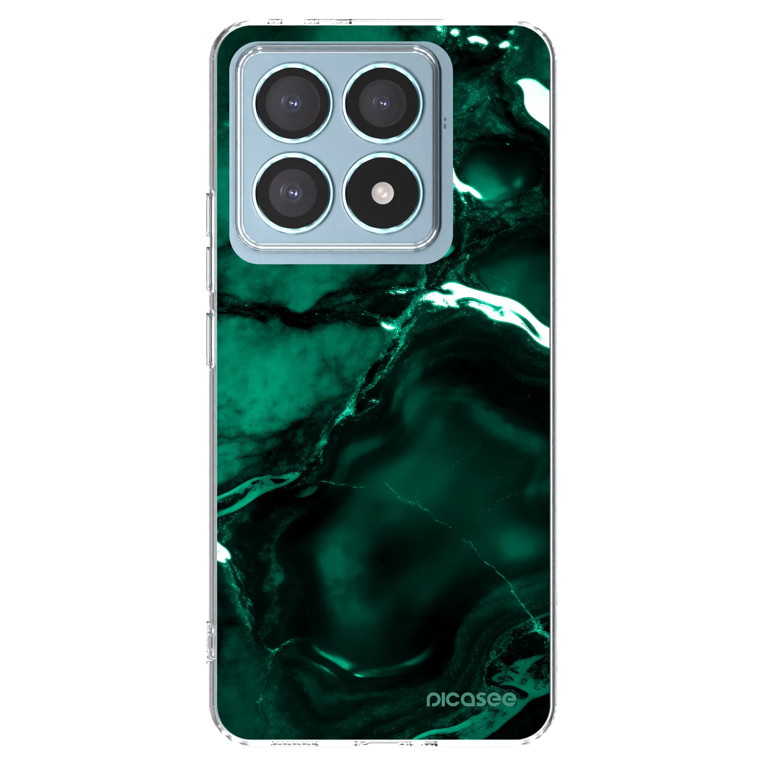 Picasee silikonska prozirna maskica za Xiaomi 14T Pro - Dark emerald